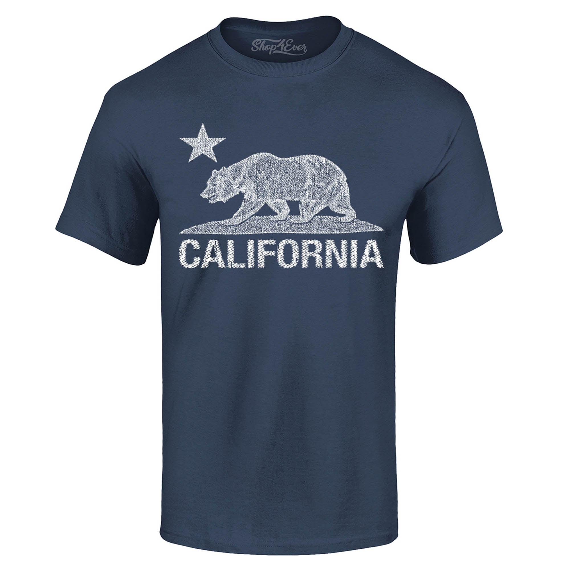 California Distressed White Bear T-Shirt Cali Shirts