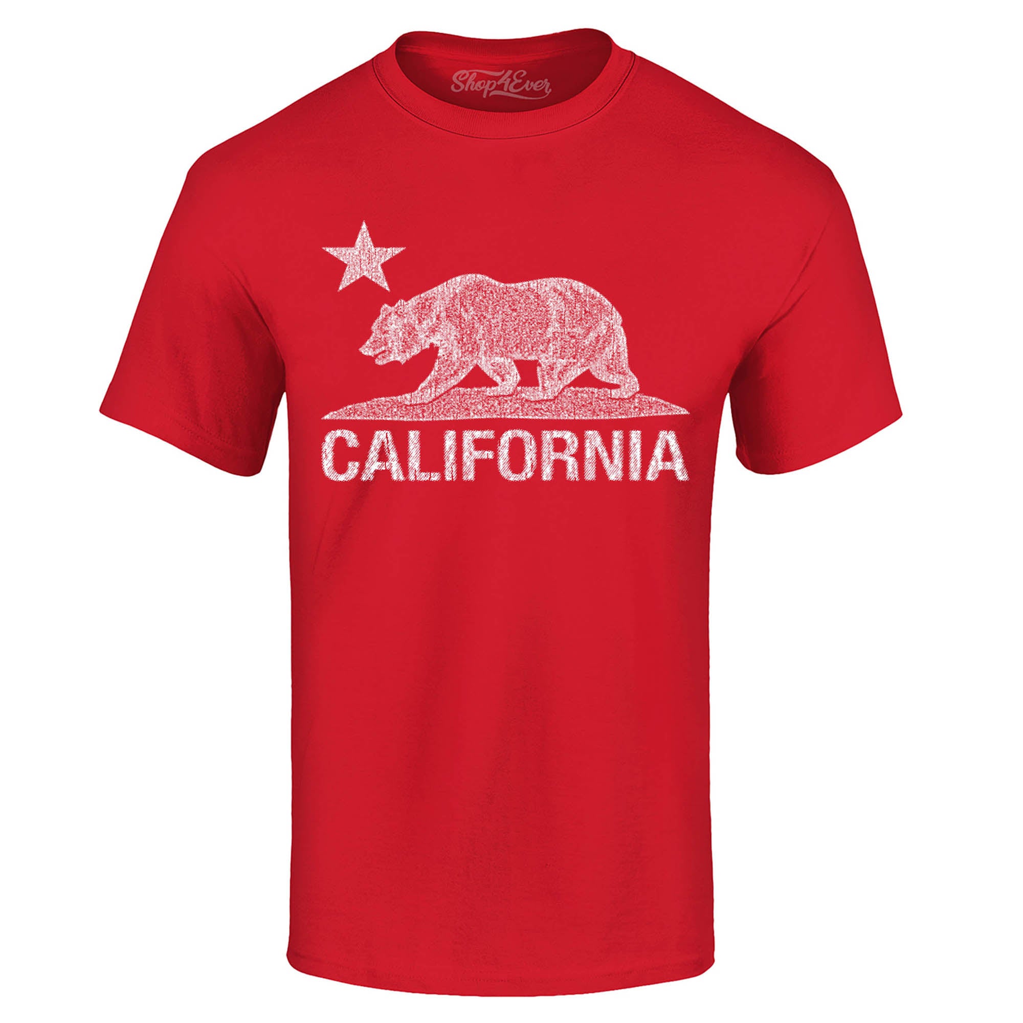 California Distressed White Bear T-Shirt Cali Shirts