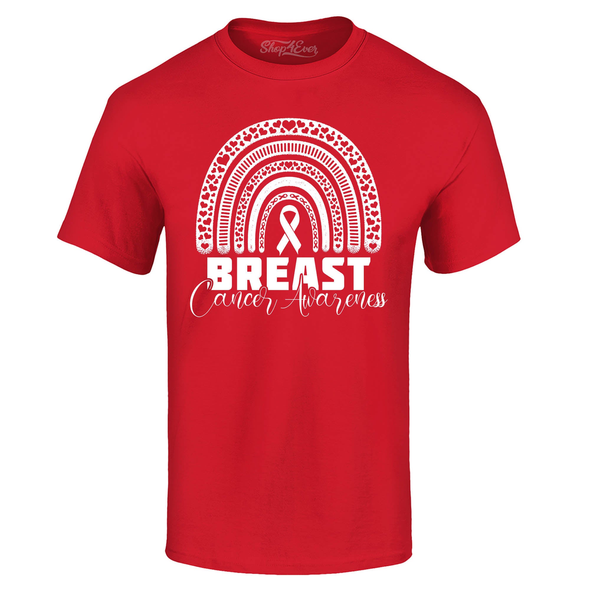 Breast Cancer Awareness Rainbow White T-Shirt