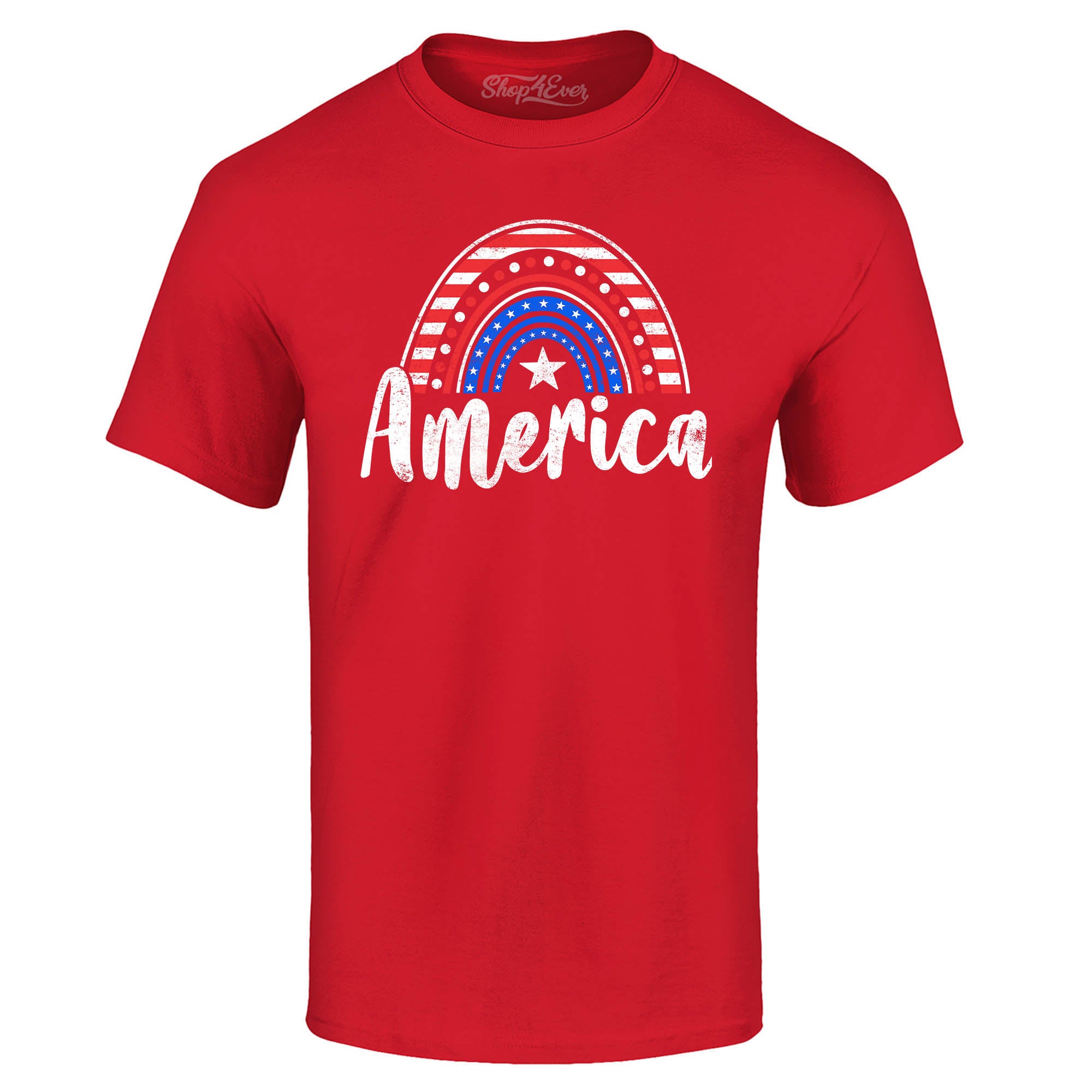 America Patriotic Rainbow 4th of July T-Shirt