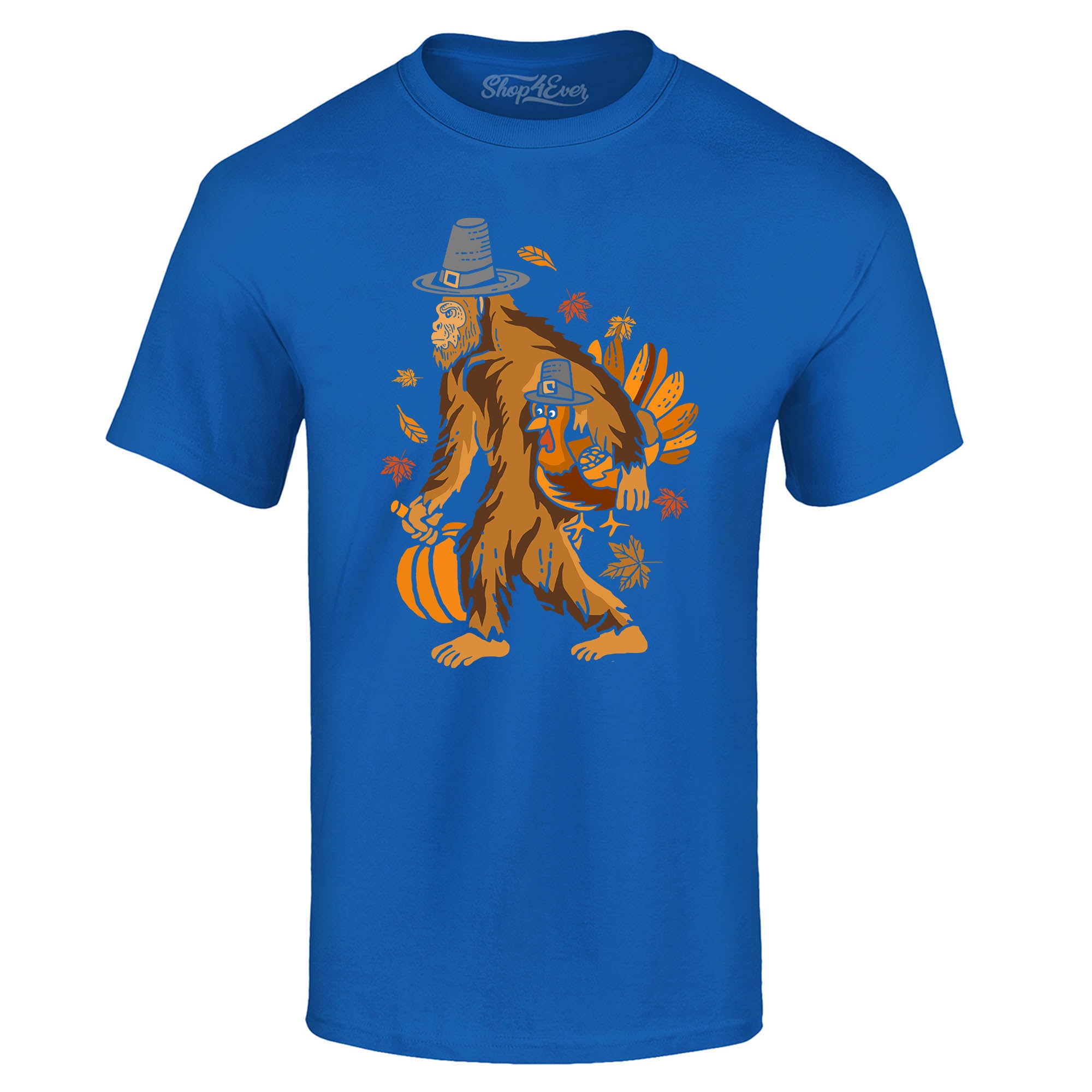 Bigfoot Pilgrim Turkey Pumpkin Thanksgiving Sasquatch T-Shirt