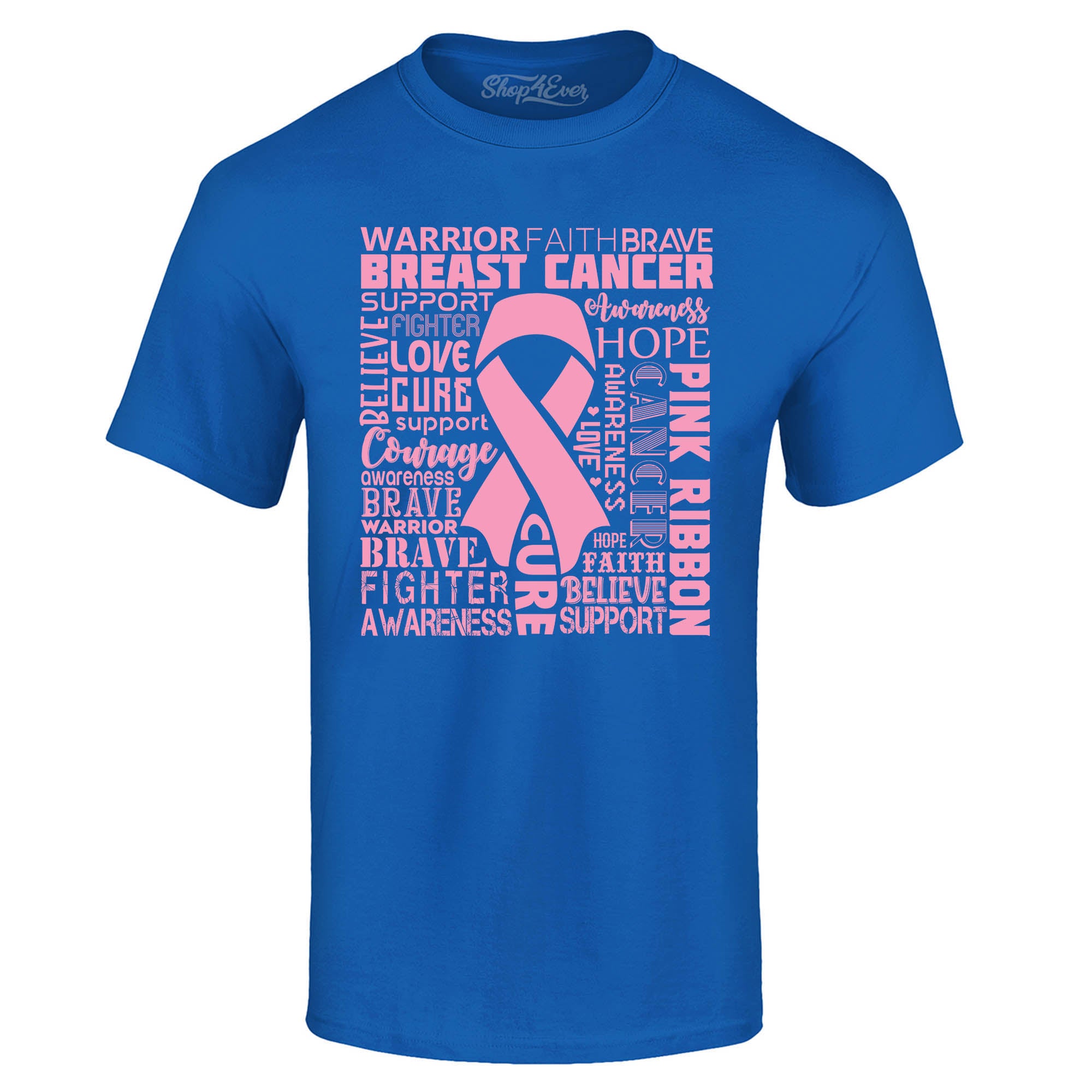 Breast Cancer Awareness Pink Ribbon Word Cloud T-Shirt