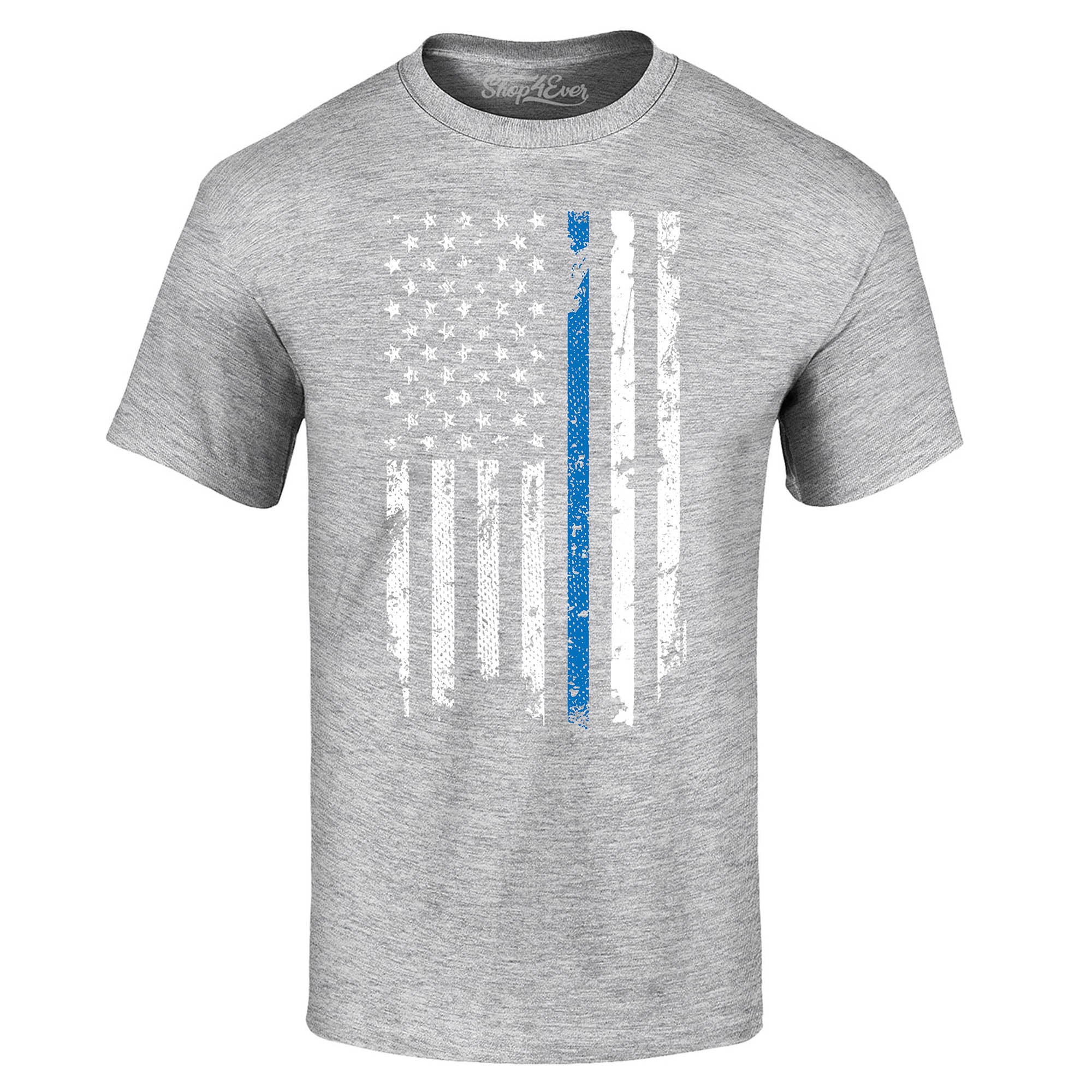 Police Officer American Flag Blue Line USA T-Shirt Law Enforcement Shirts