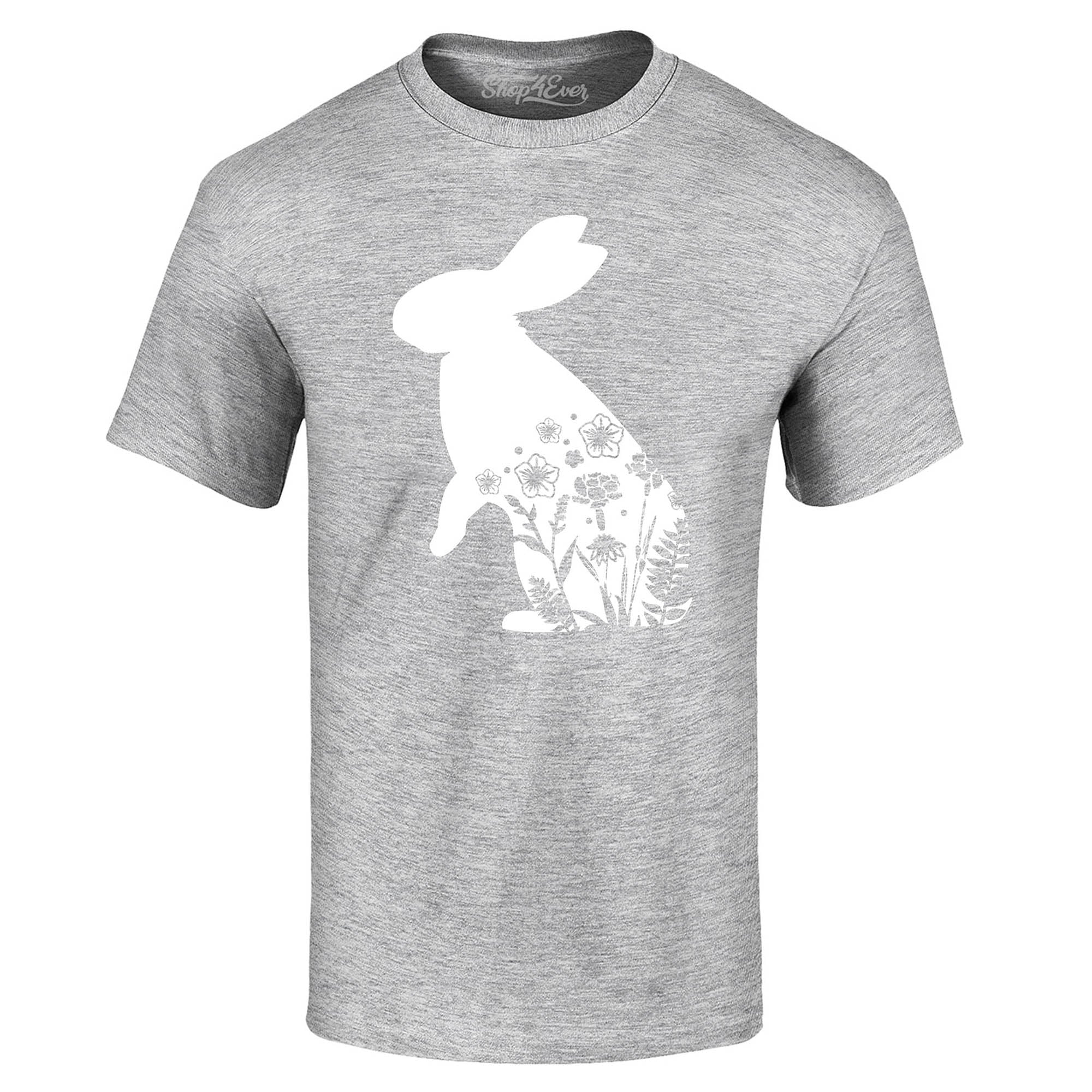 Floral Easter Bunny Rabbit with Spring Flowers T-Shirt