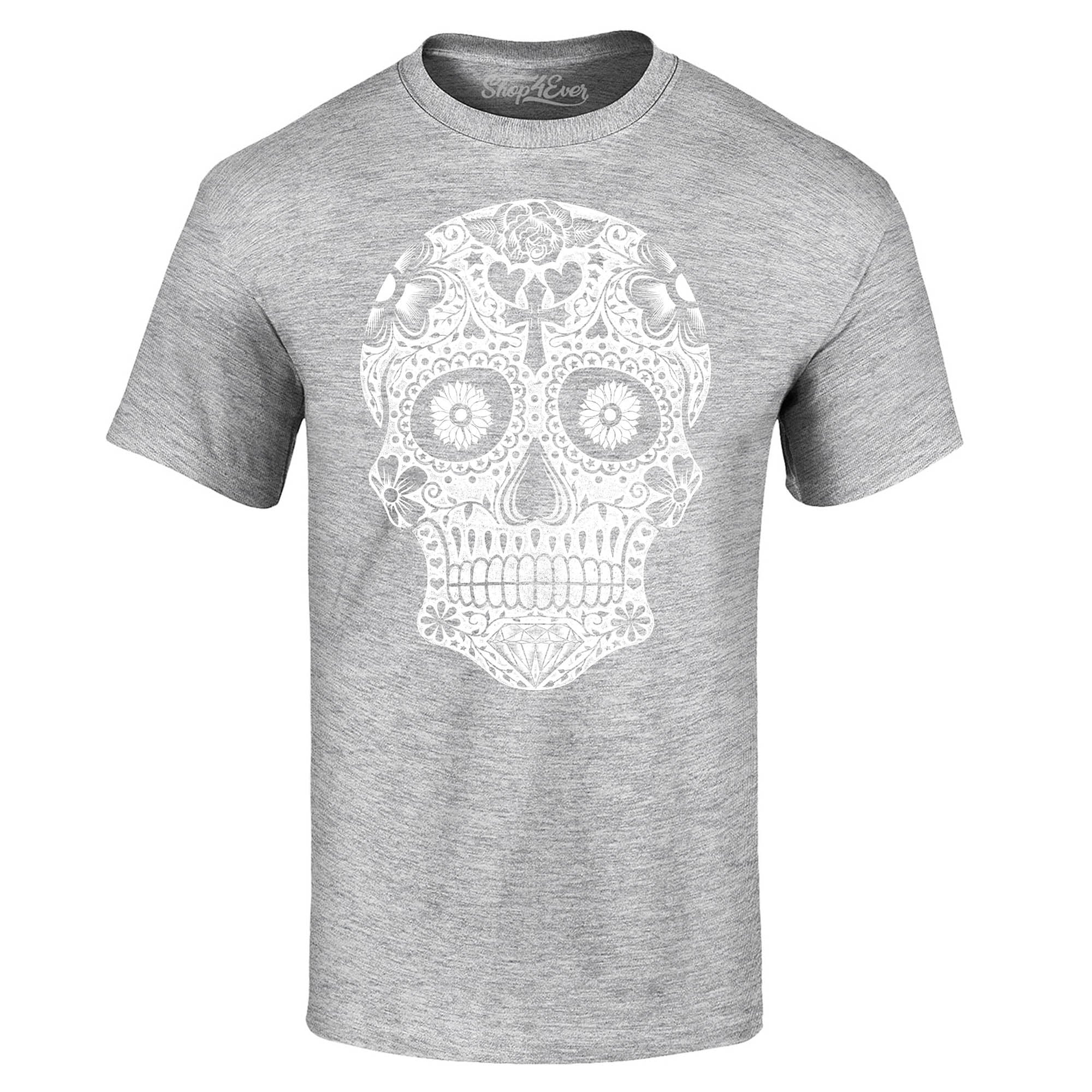 Day of The Dead White Skull T-Shirt