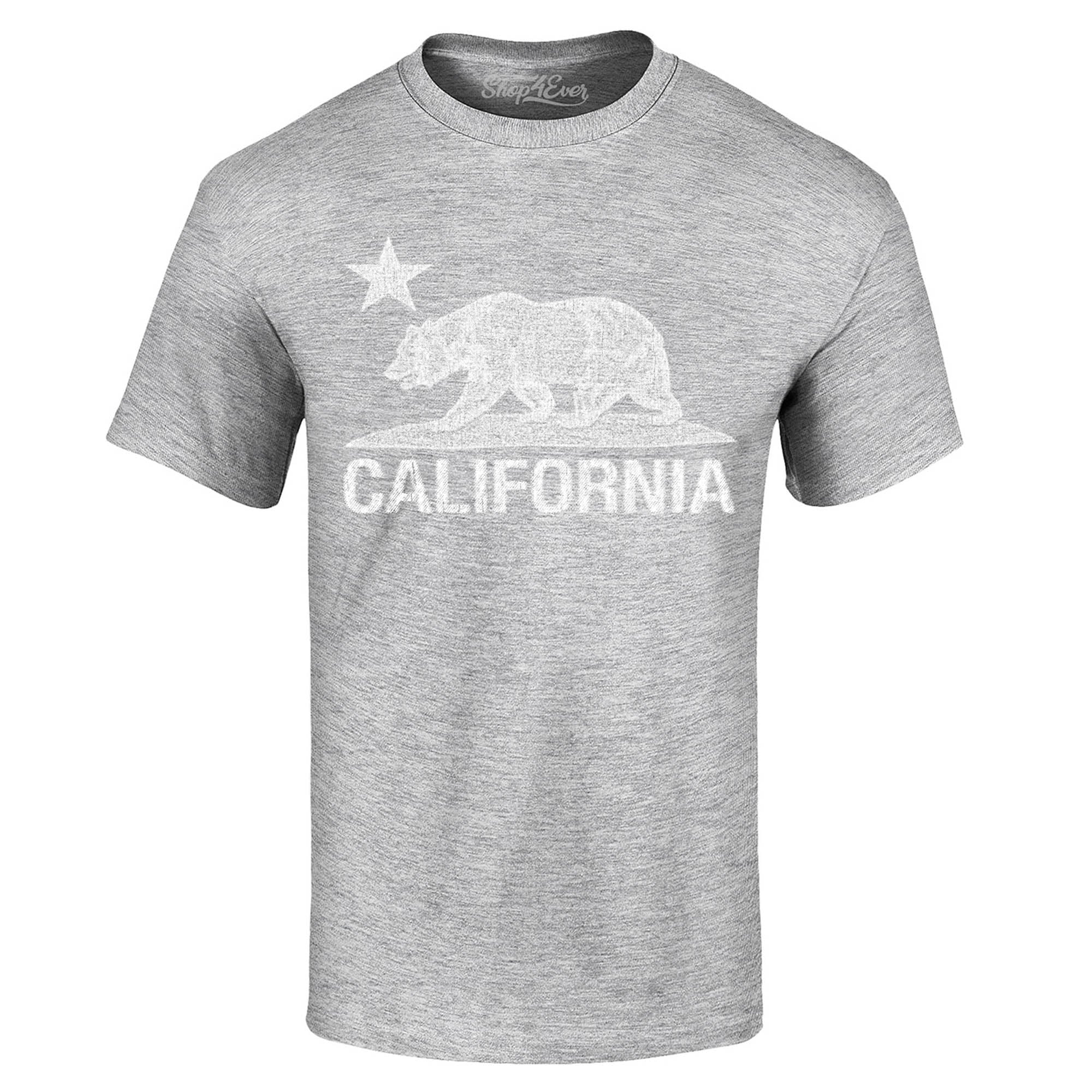 California Distressed White Bear T-Shirt Cali Shirts