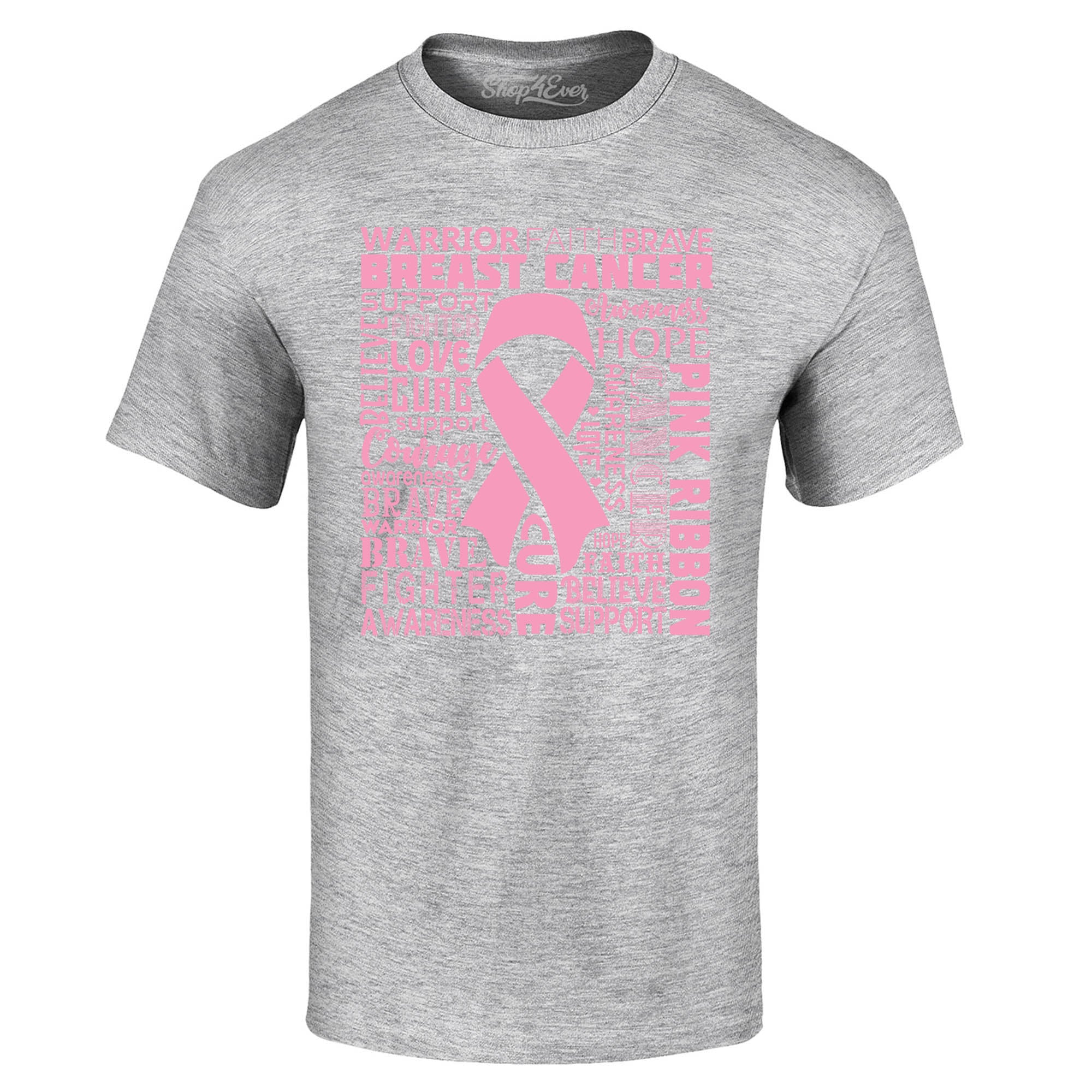 Breast Cancer Awareness Pink Ribbon Word Cloud T-Shirt