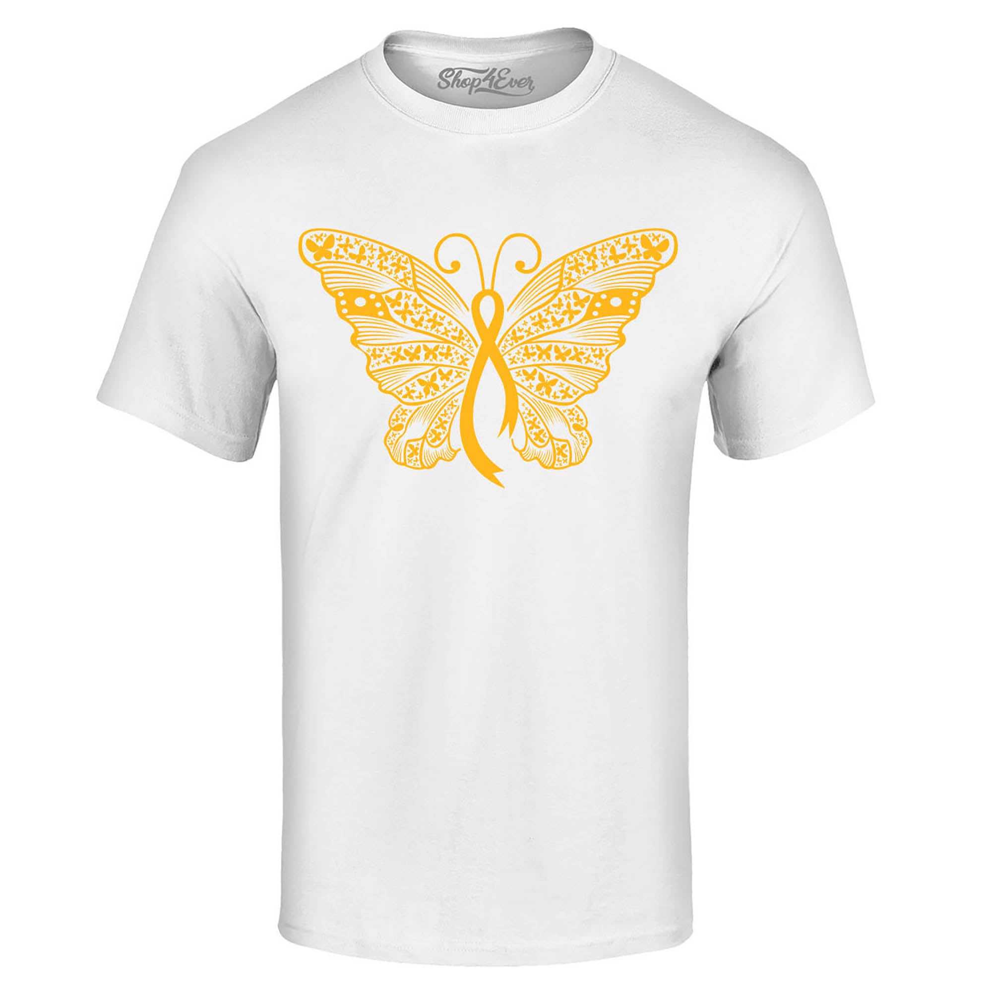 Gold Ribbon Butterfly Childhood Cancer Awareness T-Shirt
