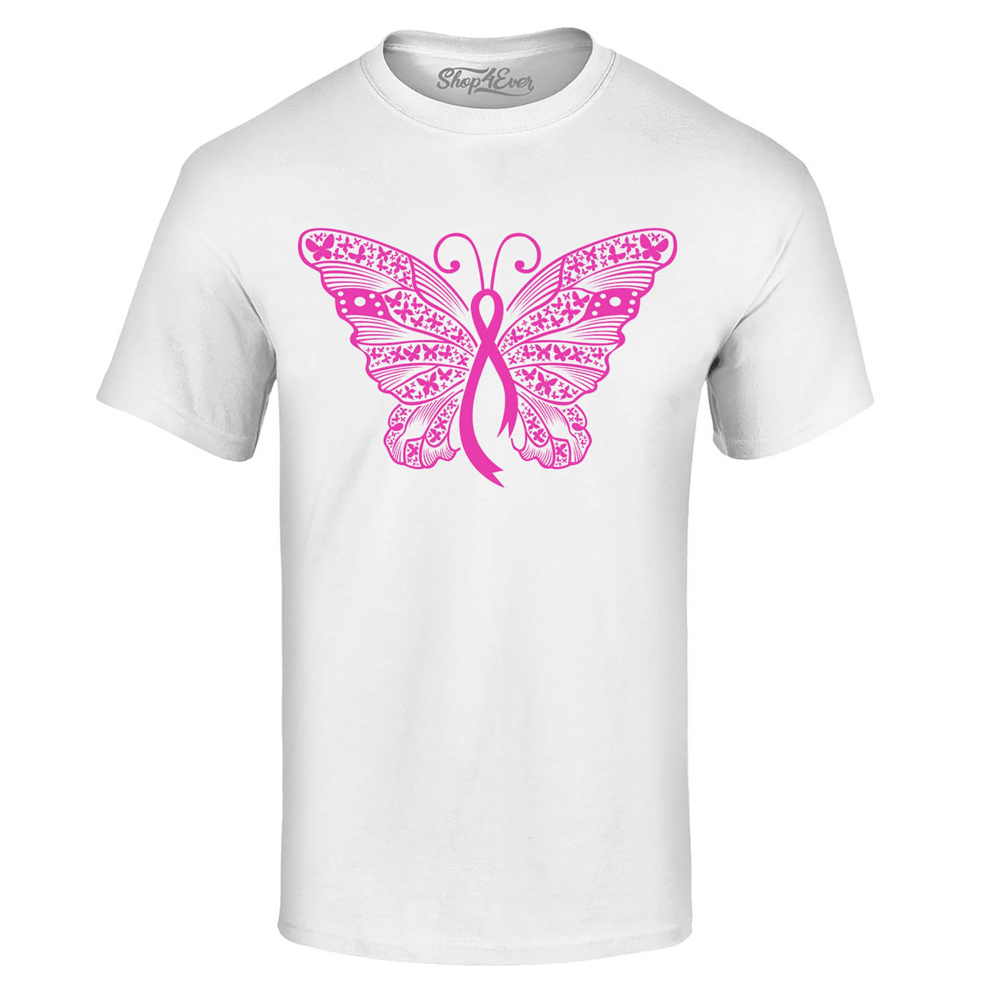 Pink Ribbon Butterfly Breast Cancer Awareness T-Shirt