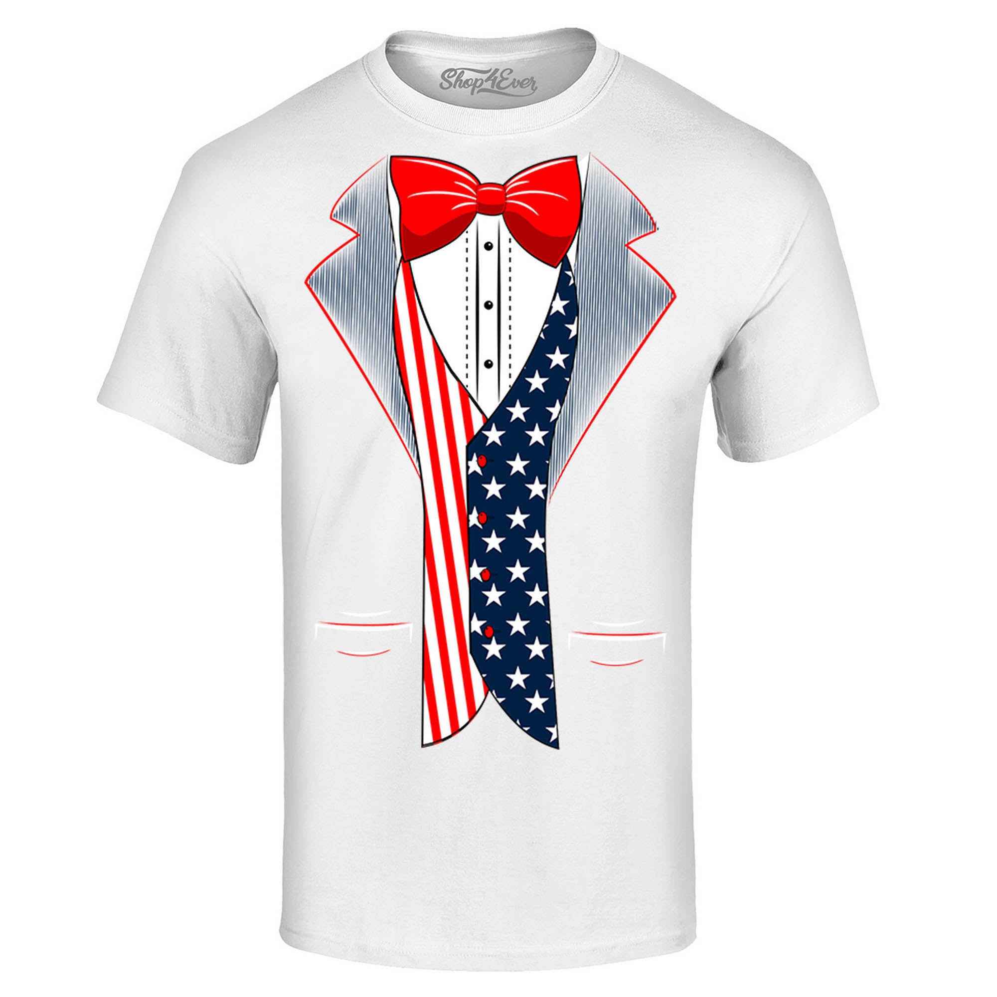 4th of July USA Tuxedo American Flag T-Shirt