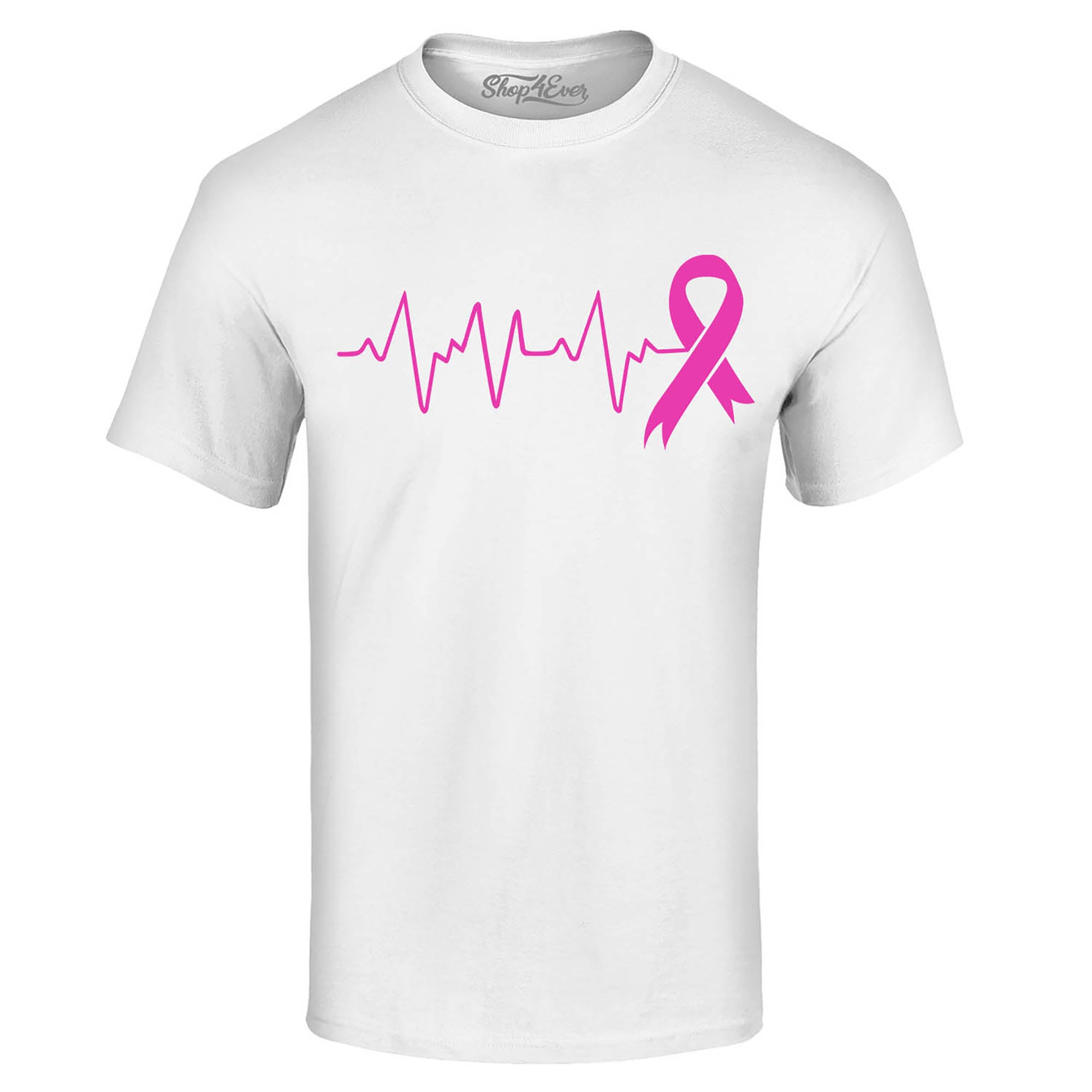 Heartbeat Pink Ribbon Breast Cancer Awareness T-Shirt