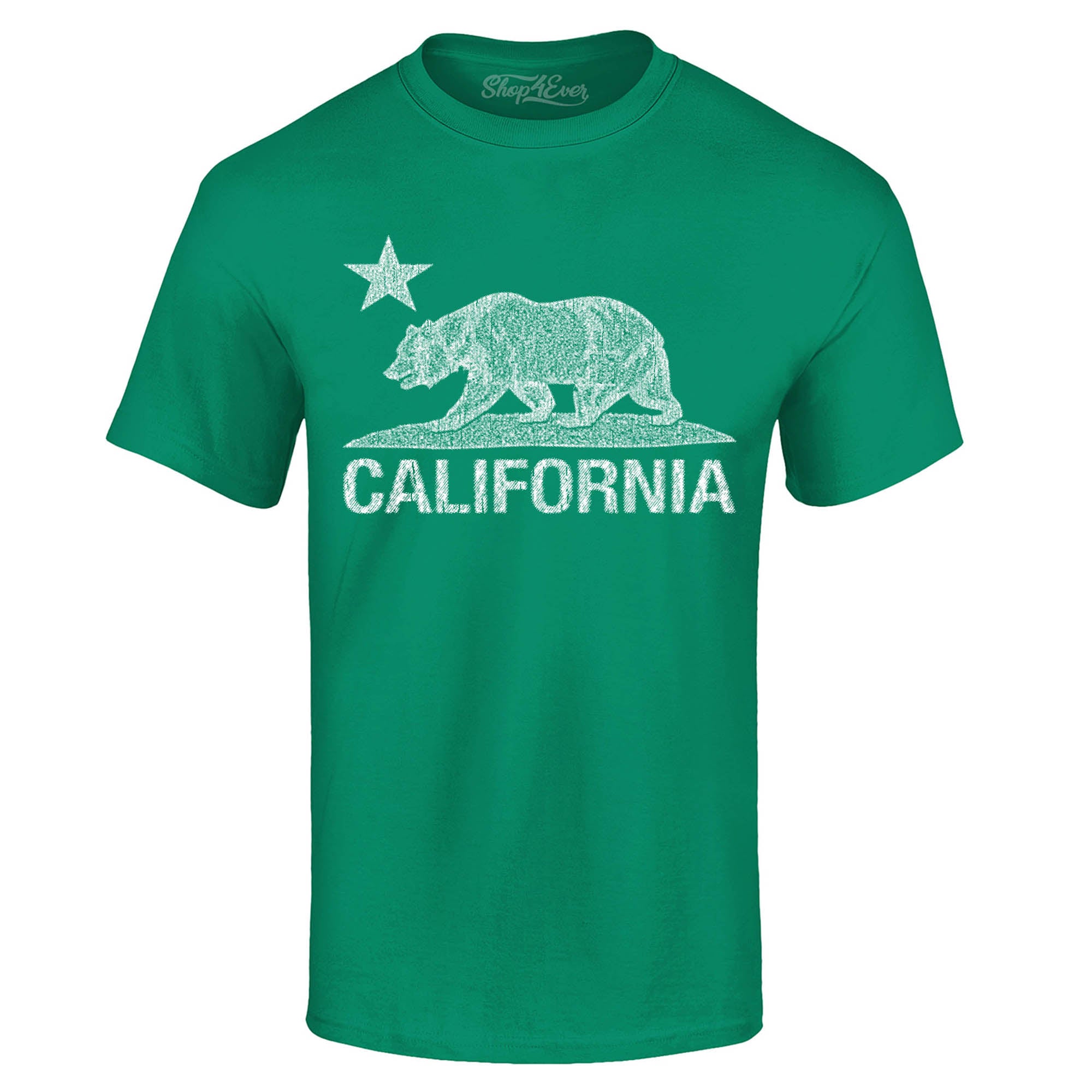 California Distressed White Bear T-Shirt Cali Shirts