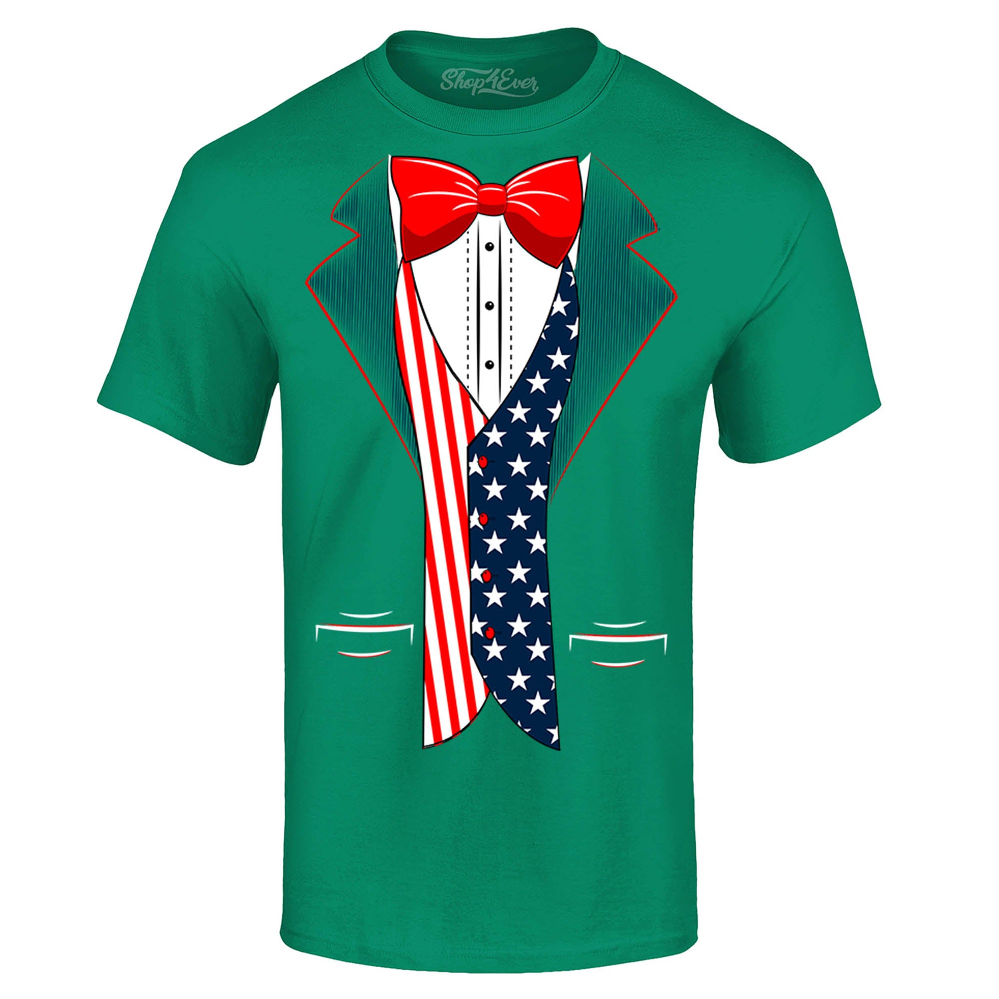 4th of July USA Tuxedo American Flag T-Shirt