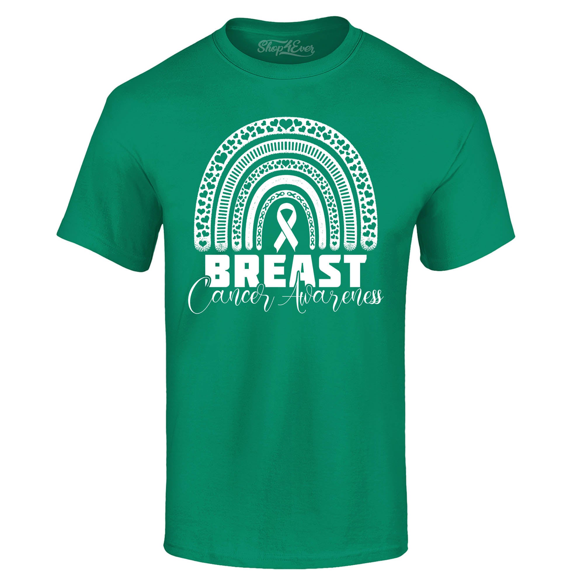 Breast Cancer Awareness Rainbow White T-Shirt