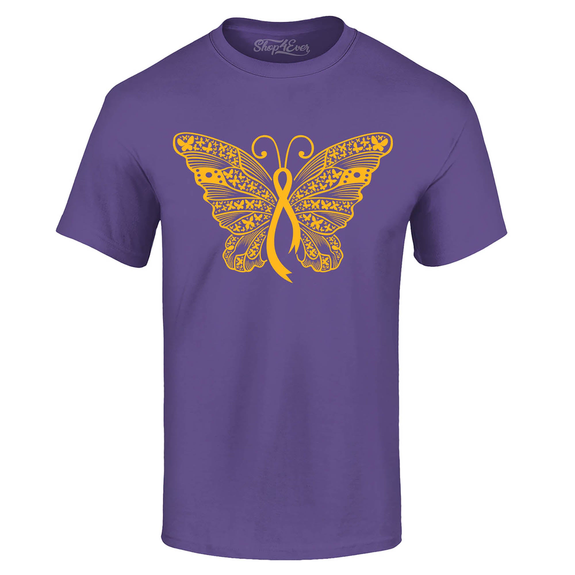Gold Ribbon Butterfly Childhood Cancer Awareness T-Shirt