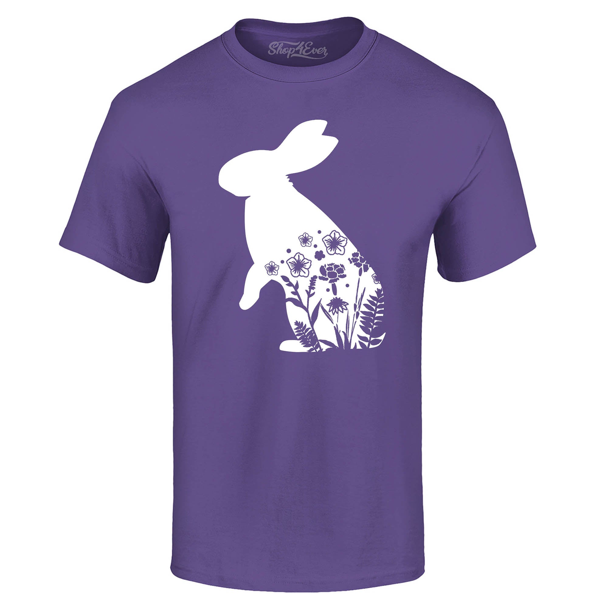 Floral Easter Bunny Rabbit with Spring Flowers T-Shirt
