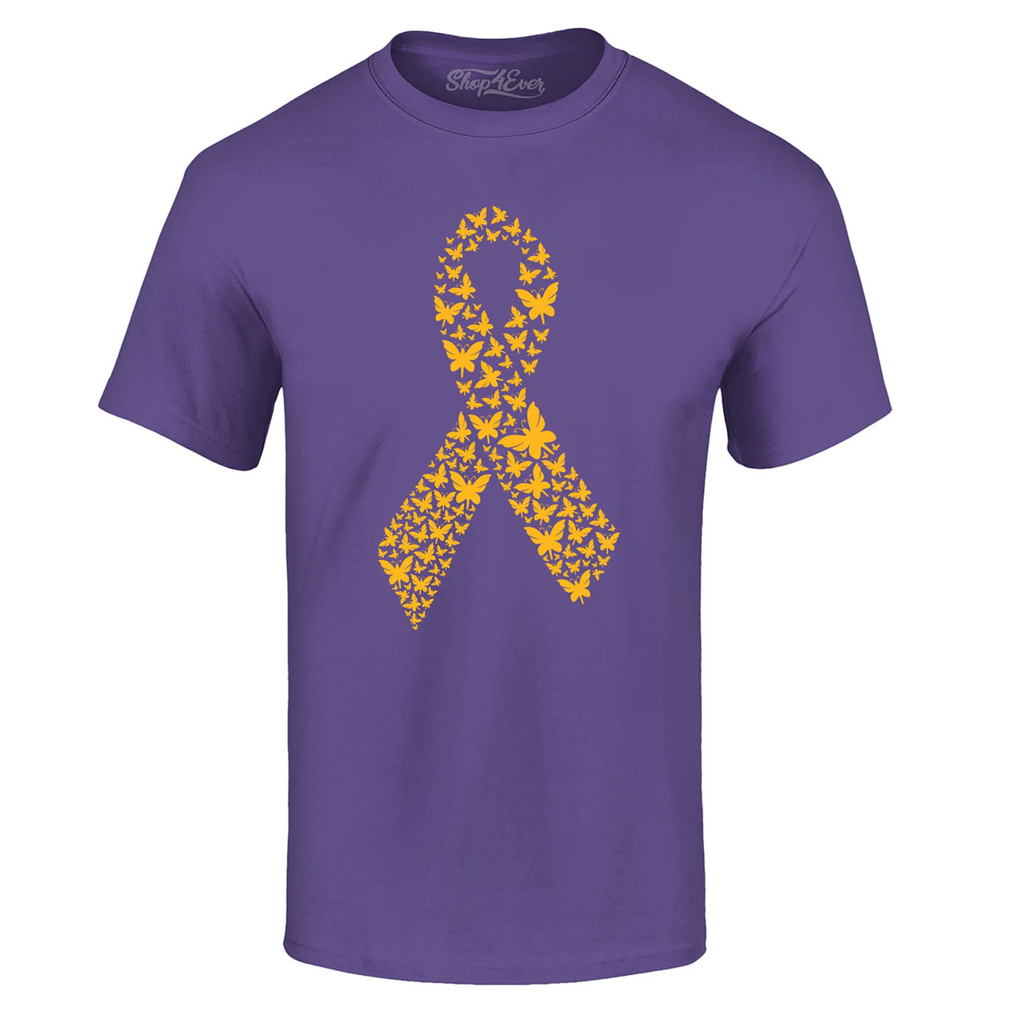 Gold Butterfly Ribbon Childhood Cancer Awareness T-Shirt