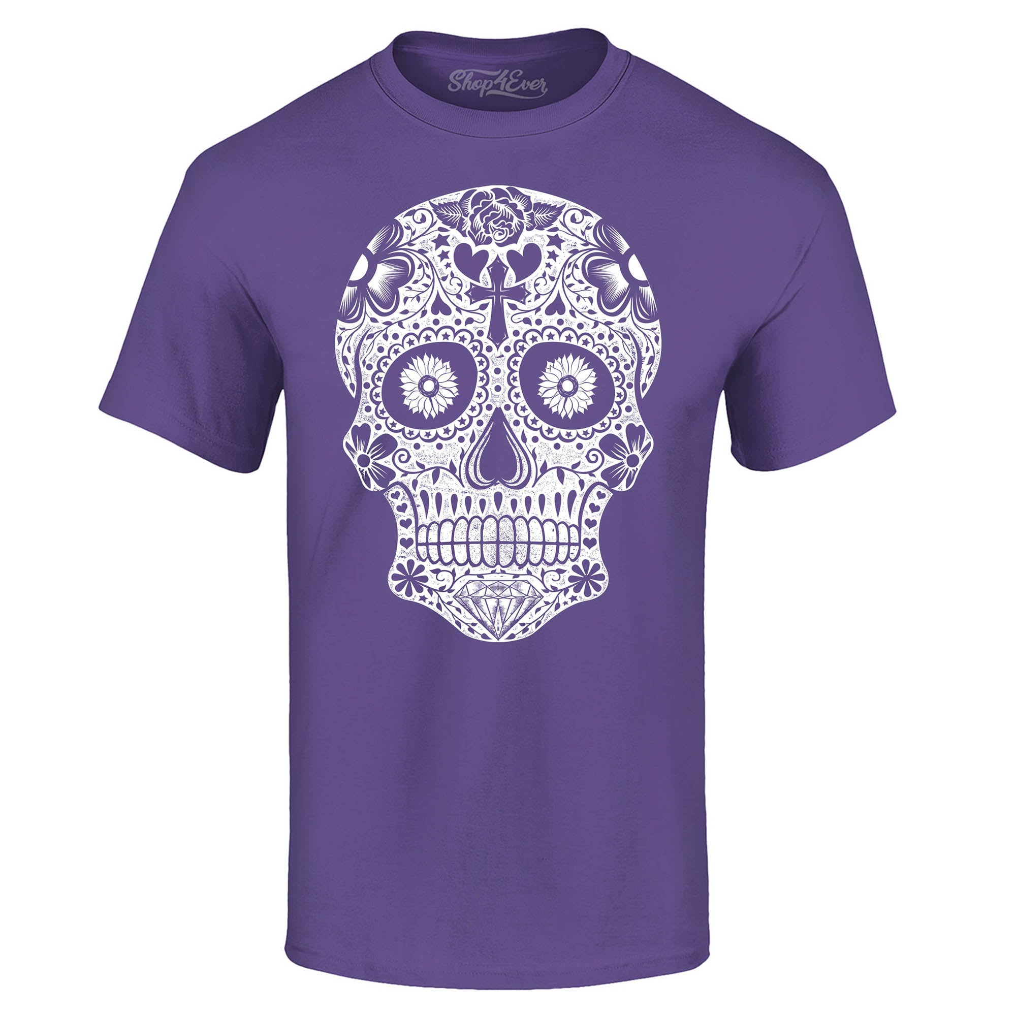Day of The Dead White Skull T-Shirt