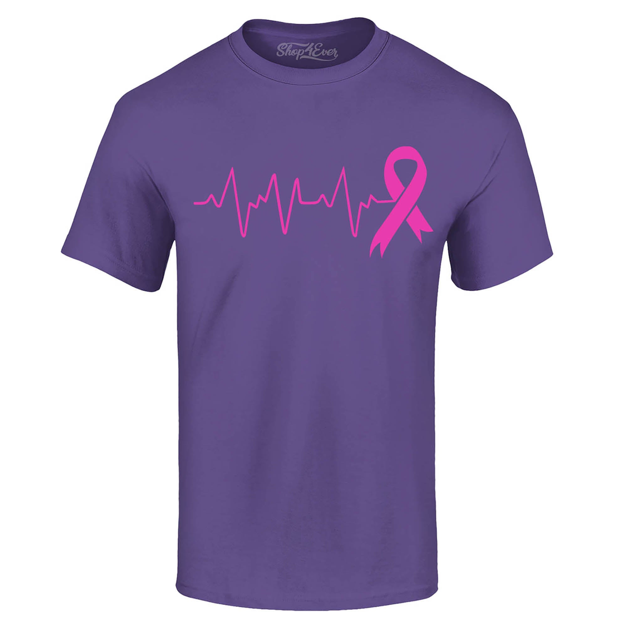 Heartbeat Pink Ribbon Breast Cancer Awareness T-Shirt