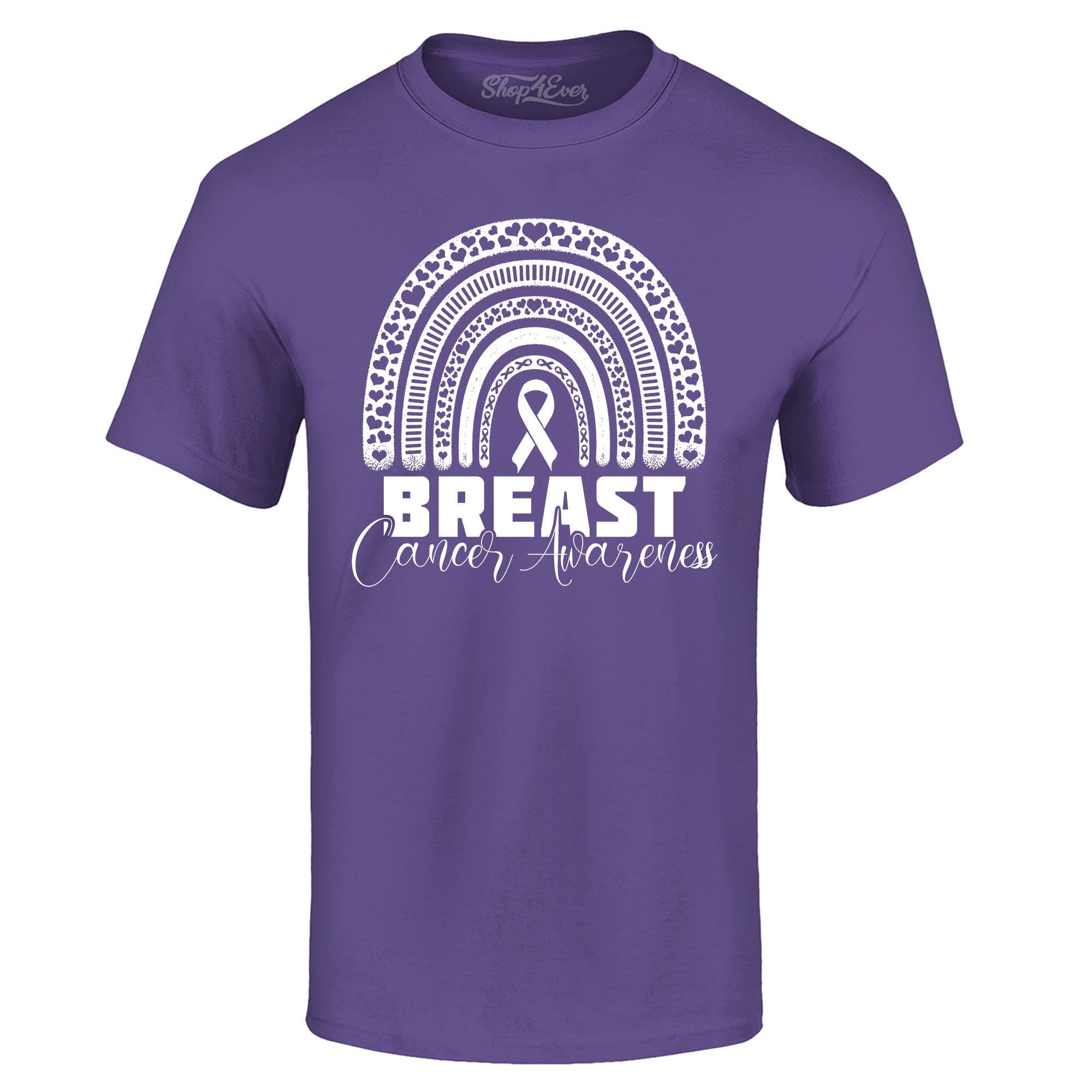 Breast Cancer Awareness Rainbow White T-Shirt