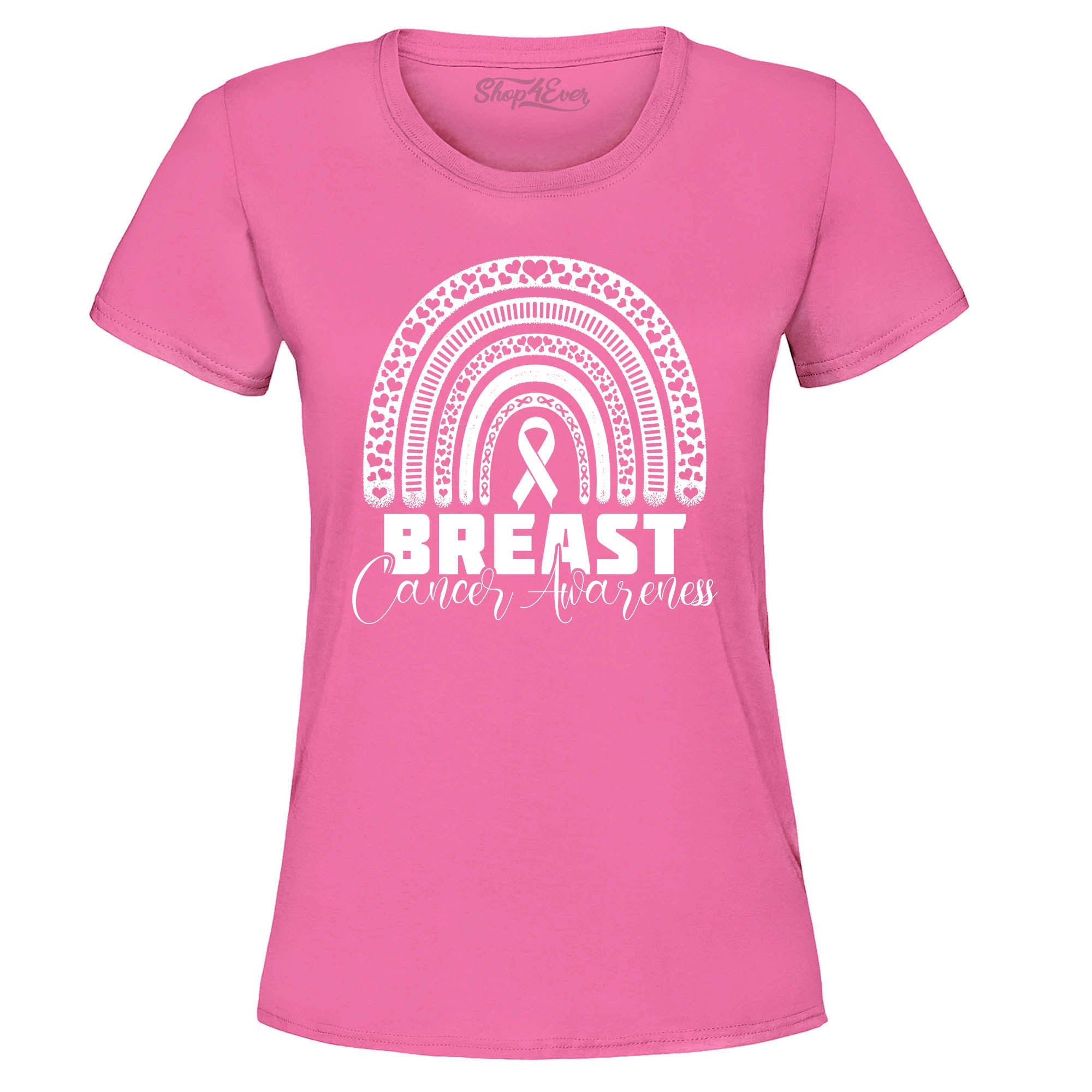 Breast Cancer Awareness Rainbow White Women's T-Shirt