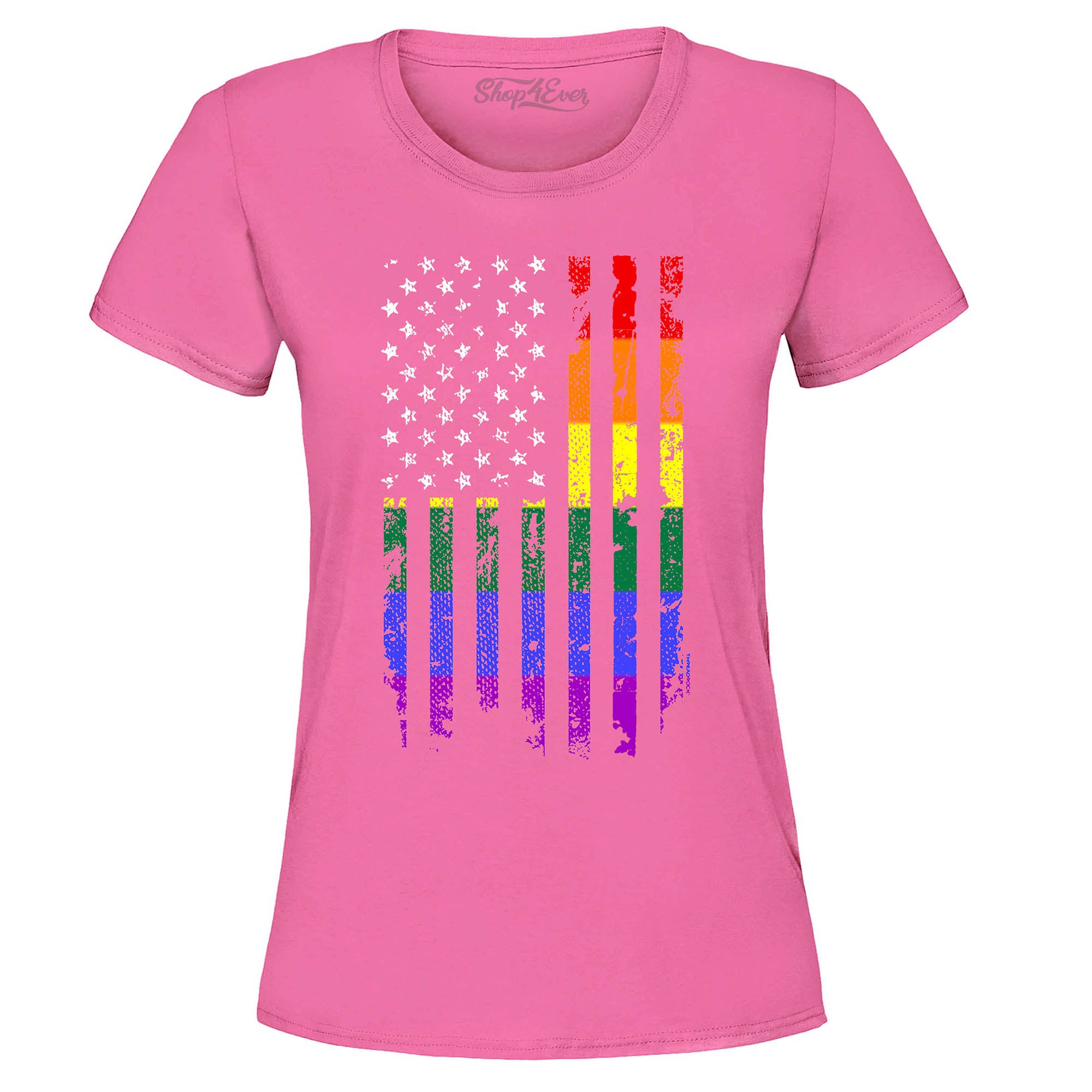 Distressed Rainbow Flag Women's T-Shirt Gay Pride Shirts