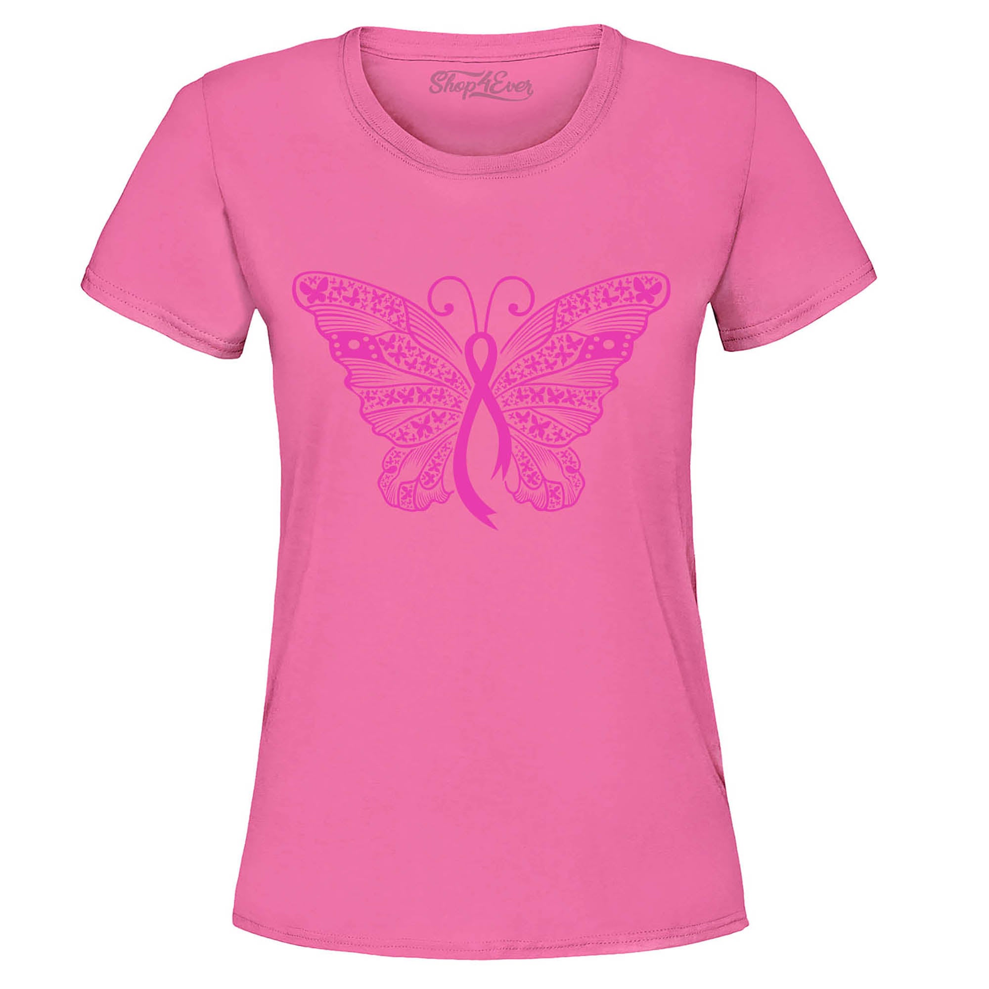 Pink Ribbon Butterfly Breast Cancer Awareness Women's T-Shirt
