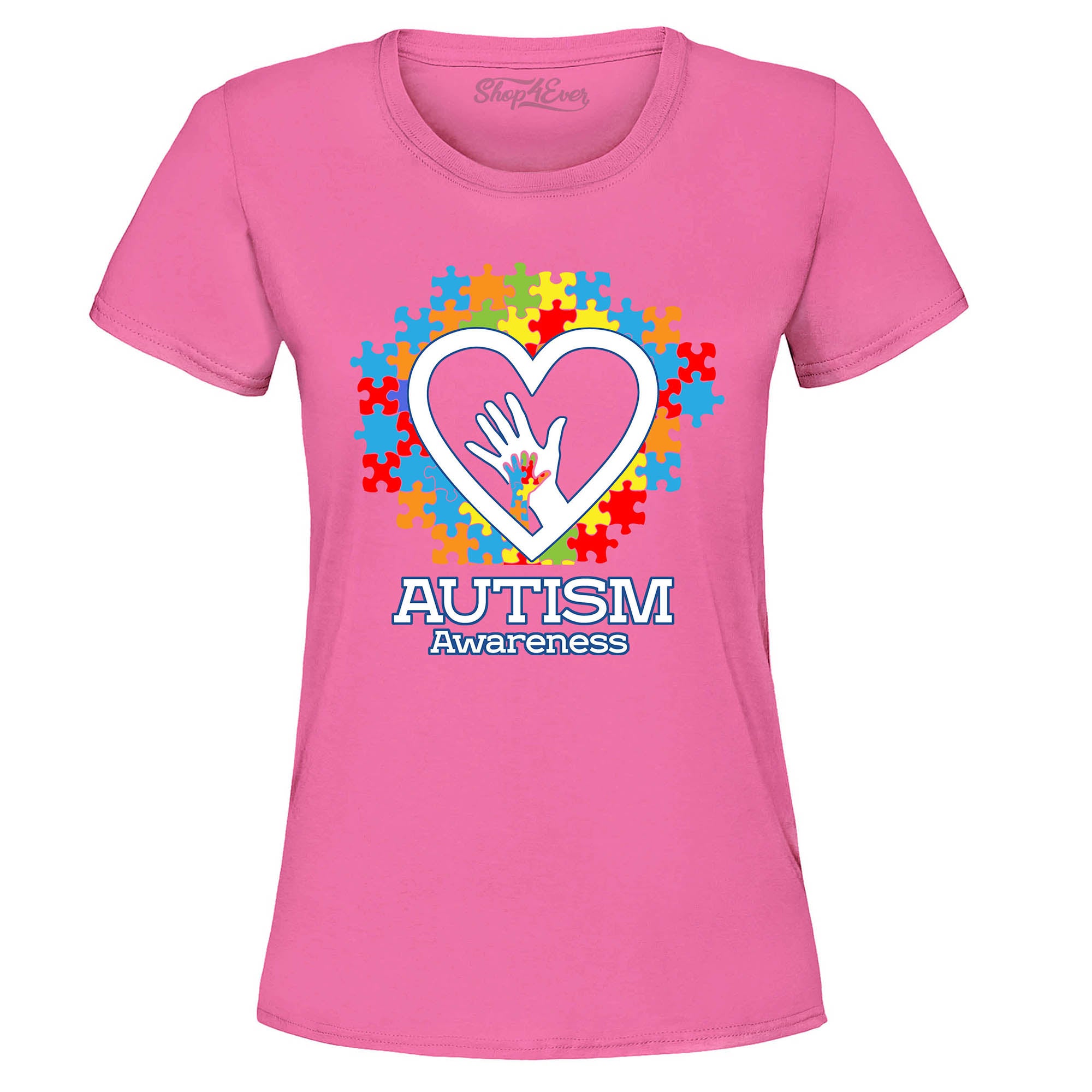 Autism Awareness Hands in Heart Women's T-Shirt