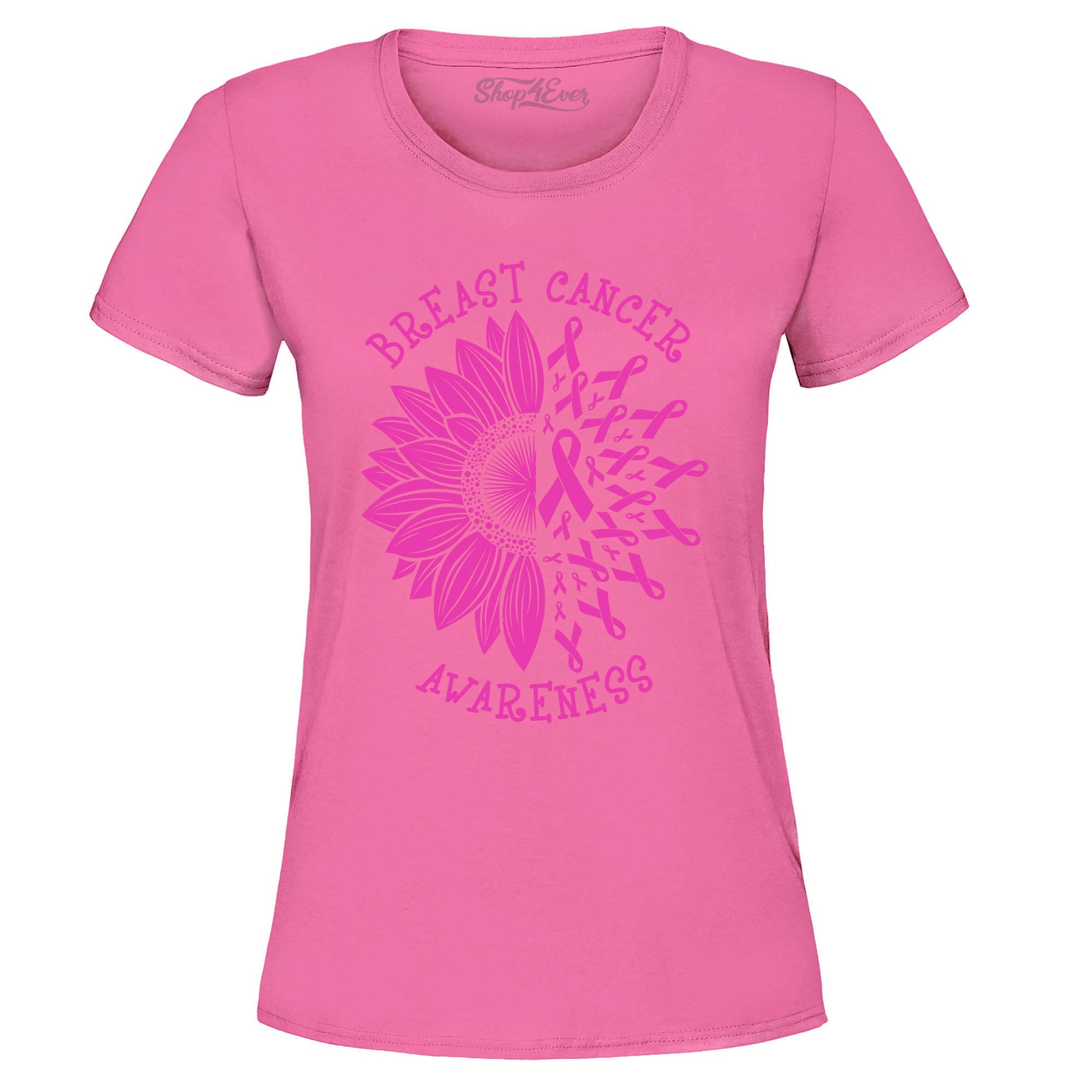 Sunflower Pink Ribbon Breast Cancer Awareness Women's T-Shirt