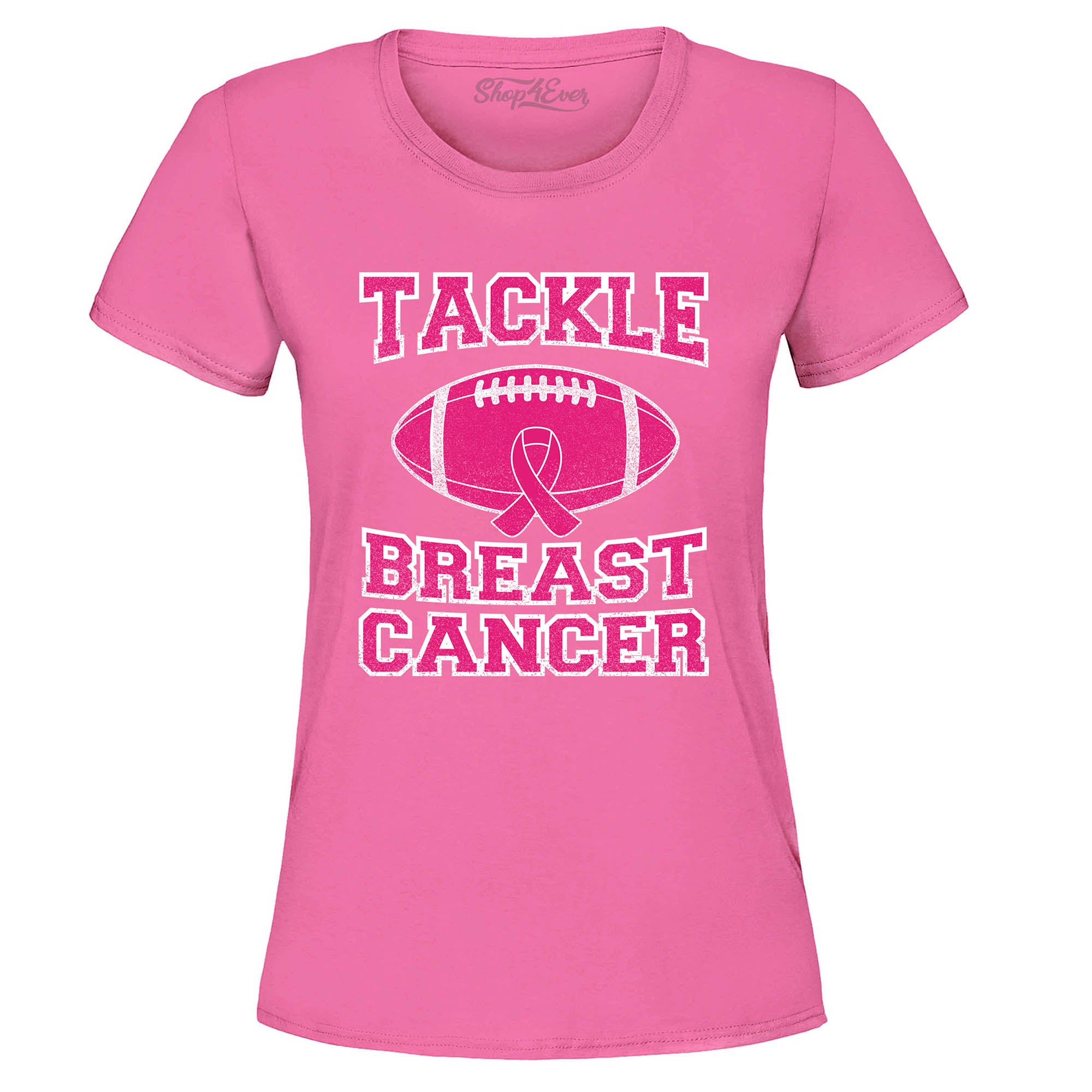 Tackle Breast Cancer Awareness Women's T-Shirt Supportive Football Tee