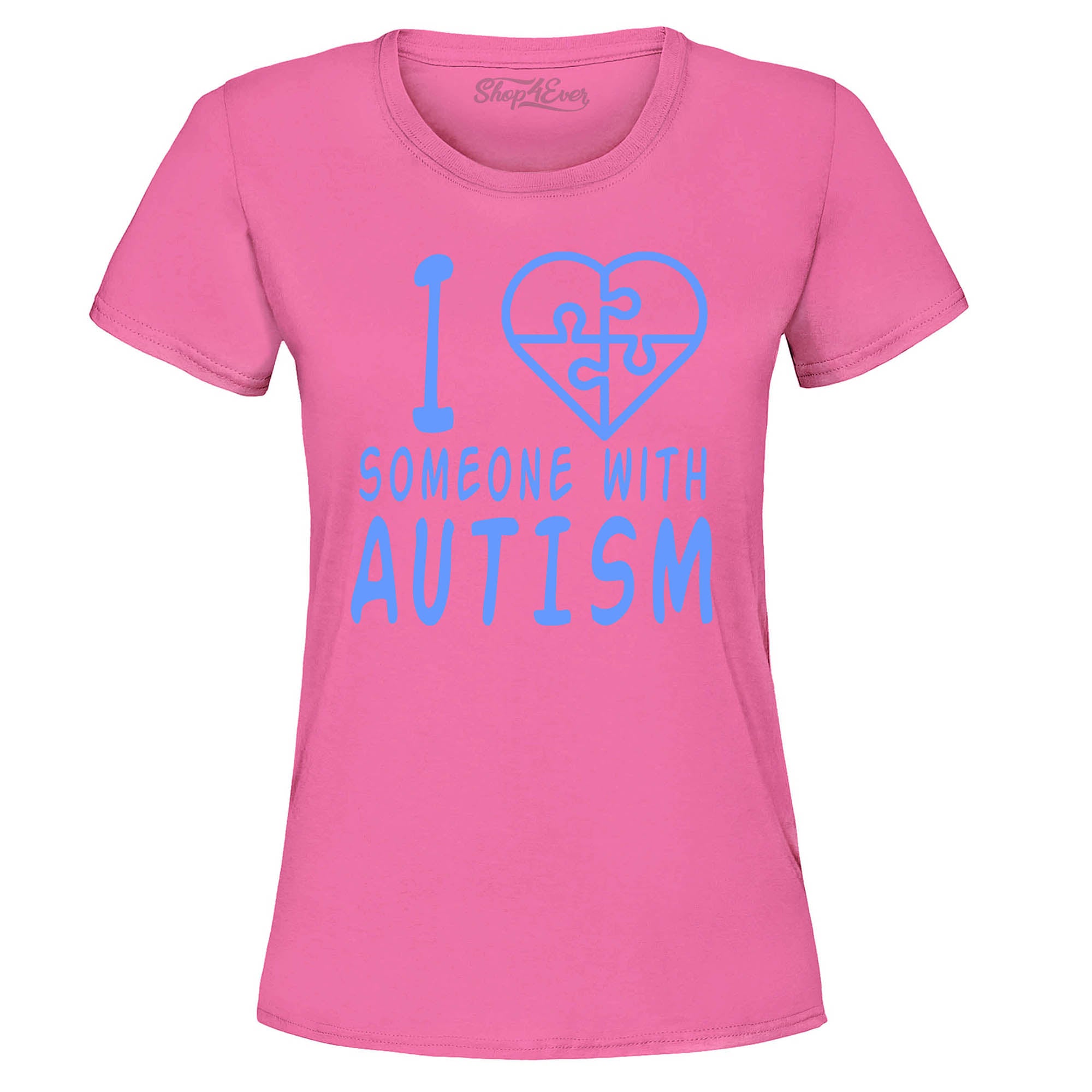 I Love Someone with Autism Blue Women's T-Shirt Autism Awareness Shirts