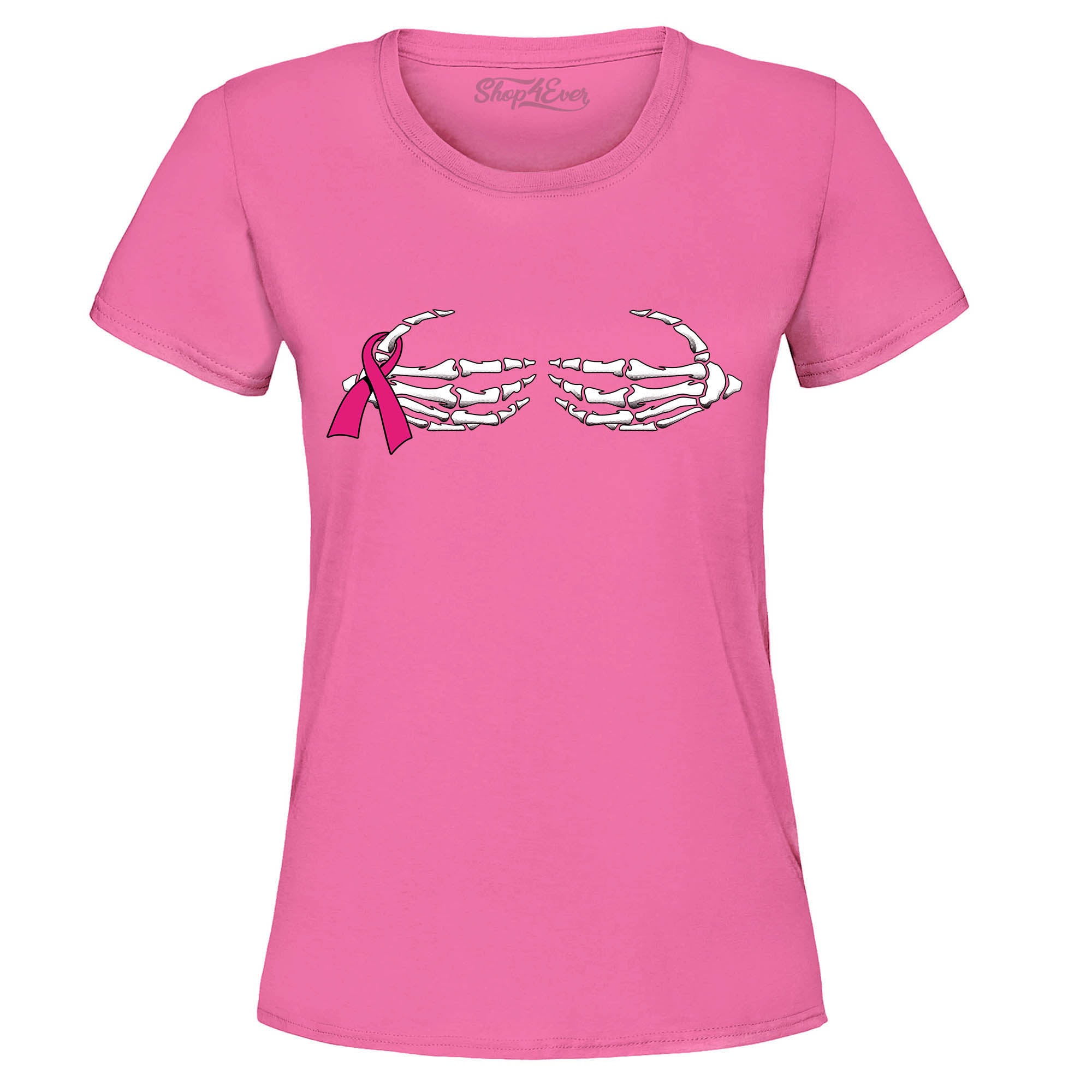 Skeleton Hands Women's T-Shirt Breast Cancer Awareness Shirts