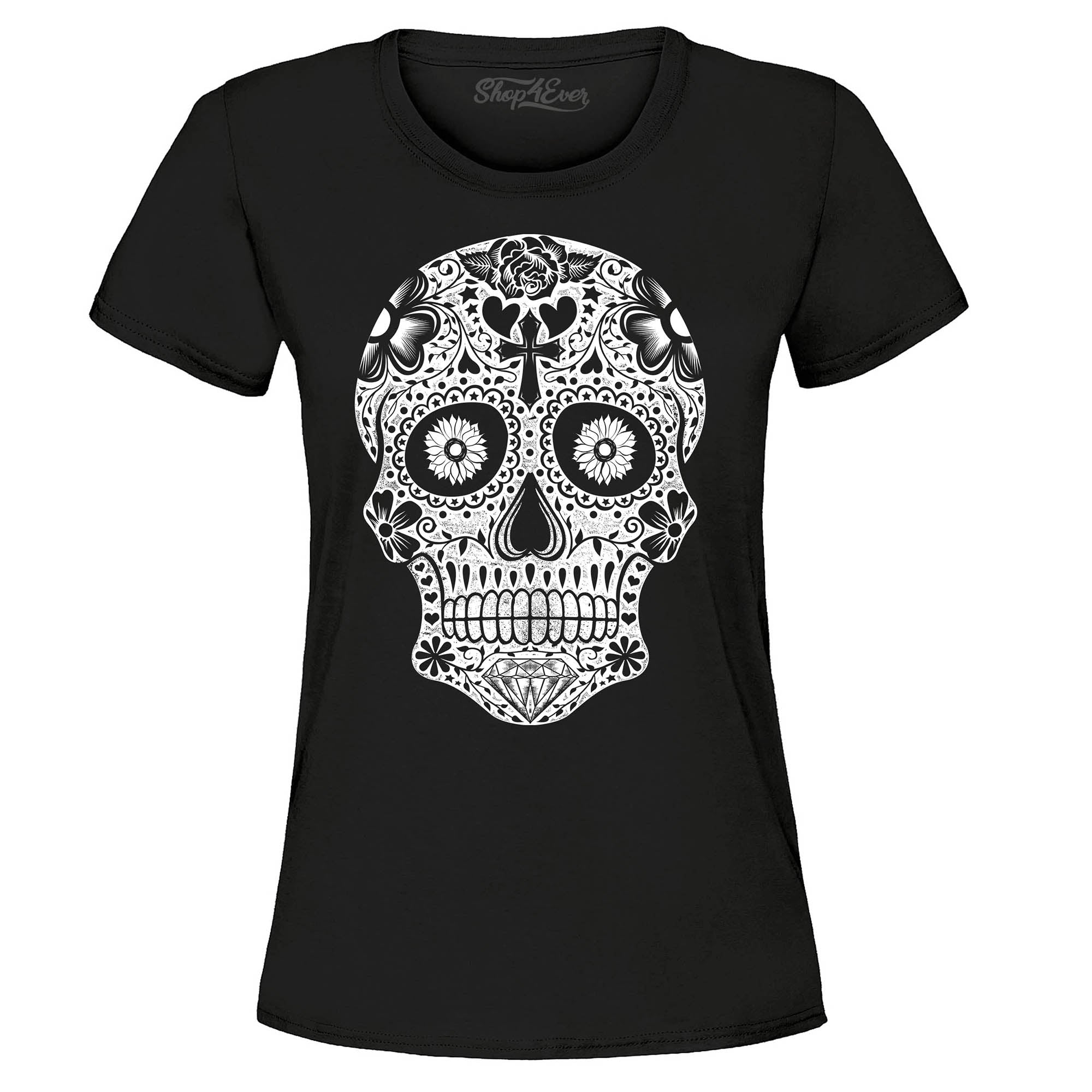 Day of The Dead White Skull Women's T-Shirt