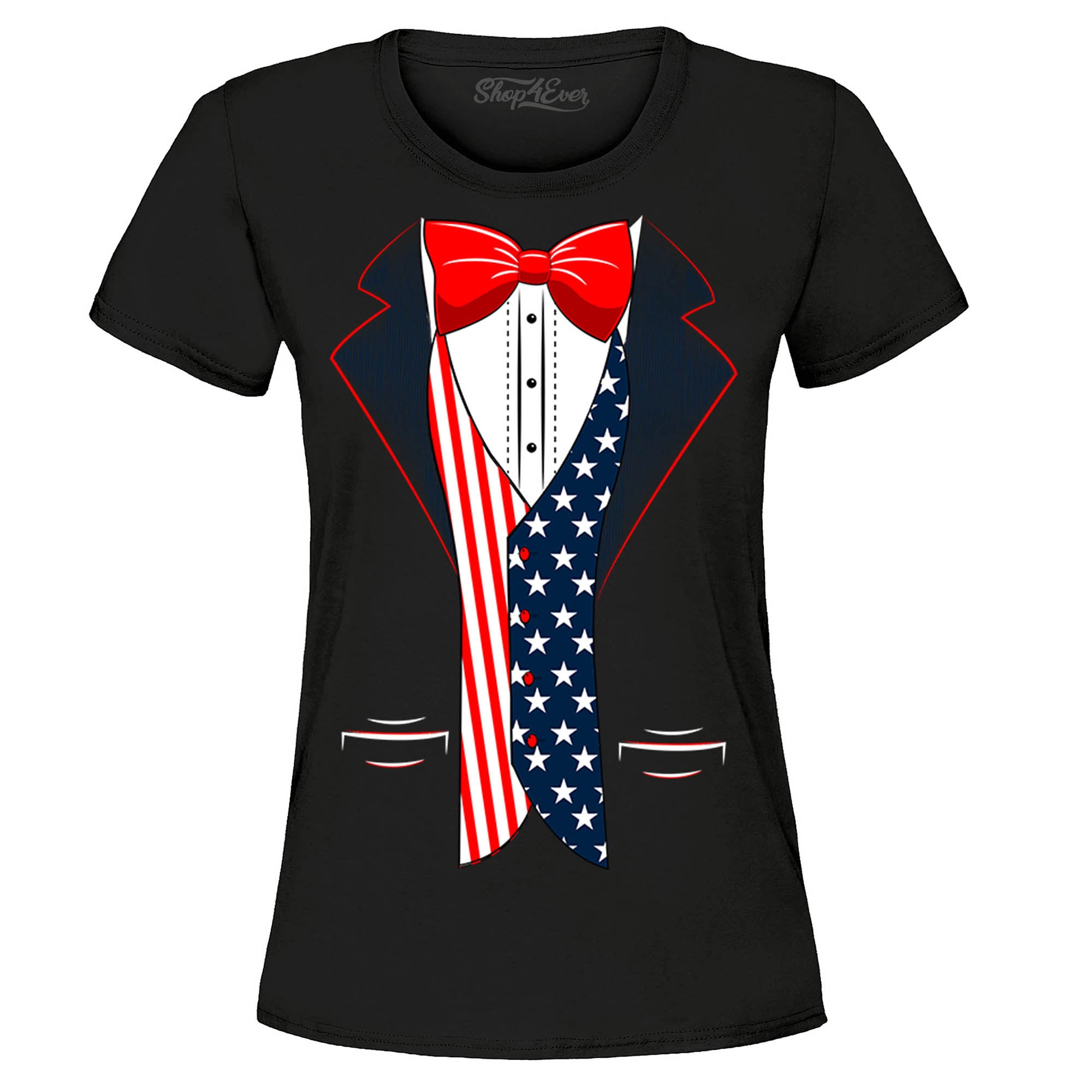 4th of July USA Tuxedo American Flag Women's T-Shirt
