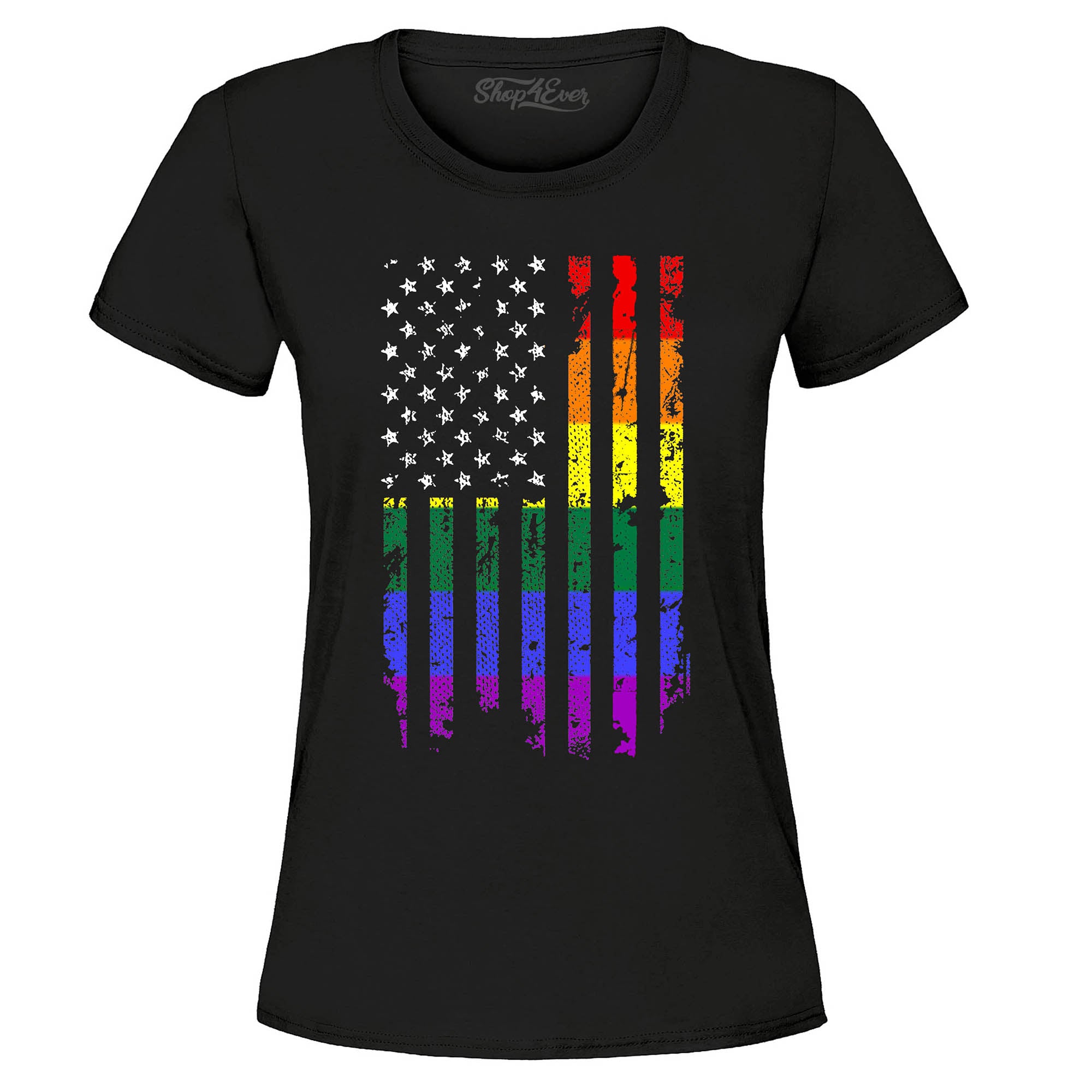 Distressed Rainbow Flag Women's T-Shirt Gay Pride Shirts