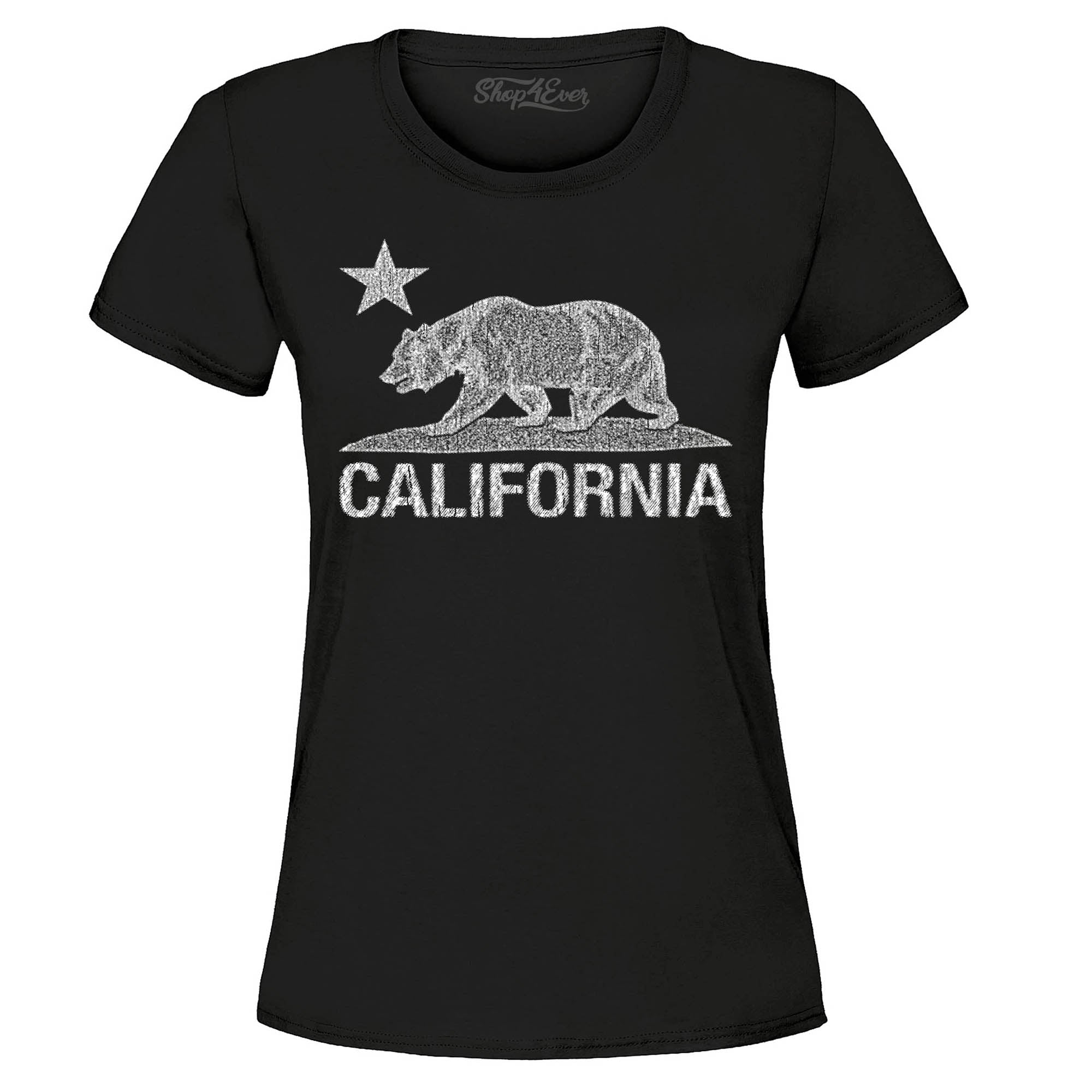 California Distressed White Bear Women's T-Shirt Cali Shirts