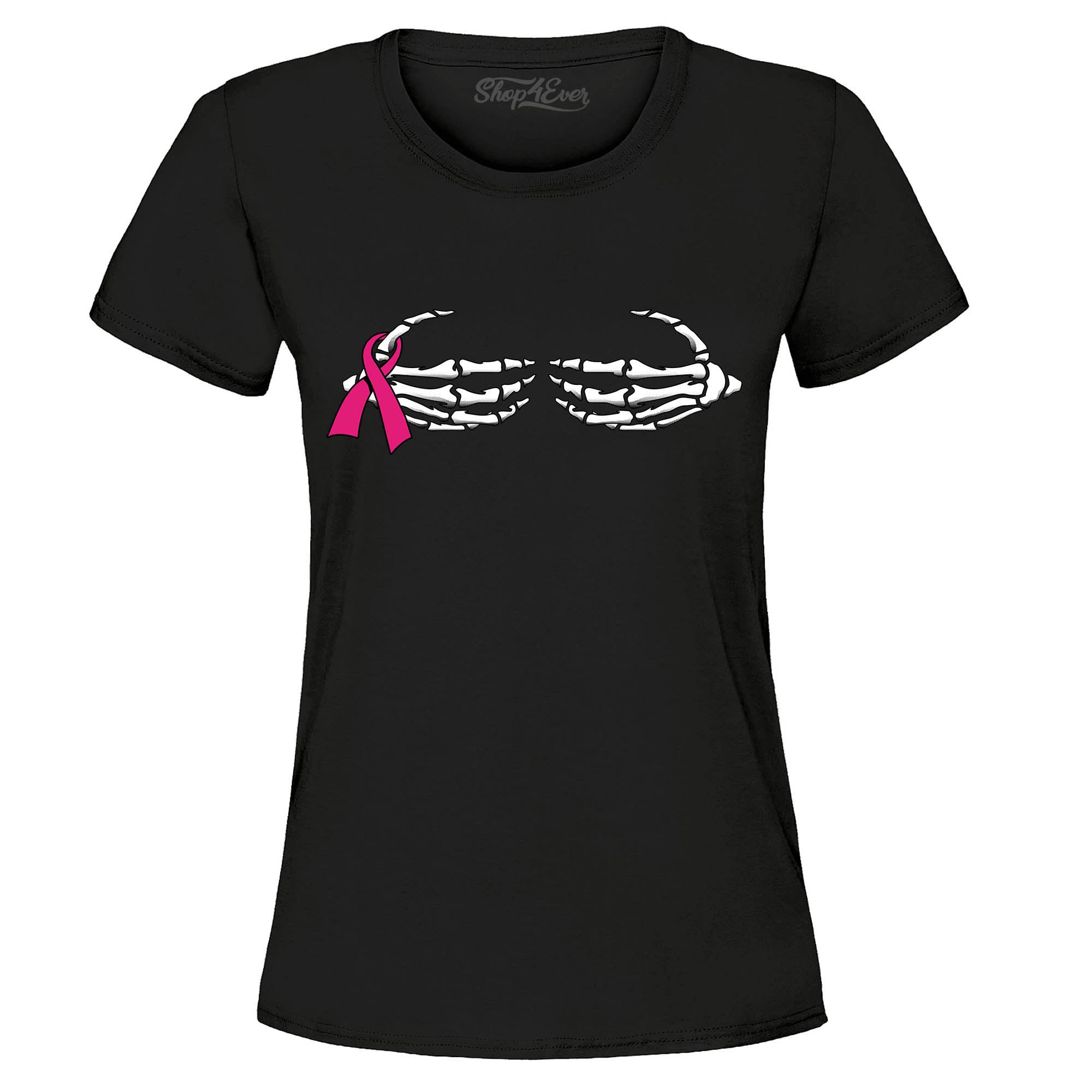 Skeleton Hands Women's T-Shirt Breast Cancer Awareness Shirts