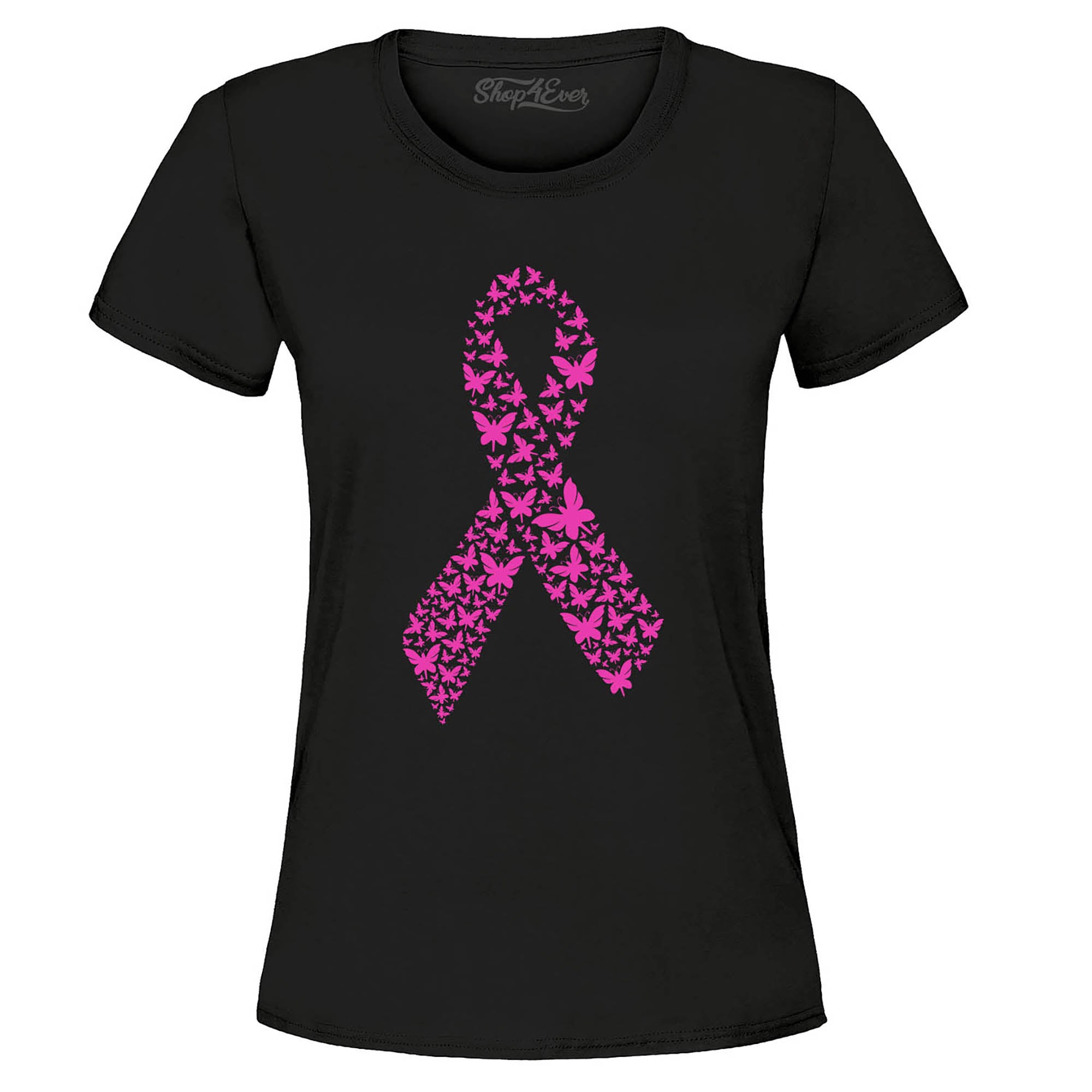 Pink Butterfly Ribbon Breast Cancer Awareness Women's T-Shirt