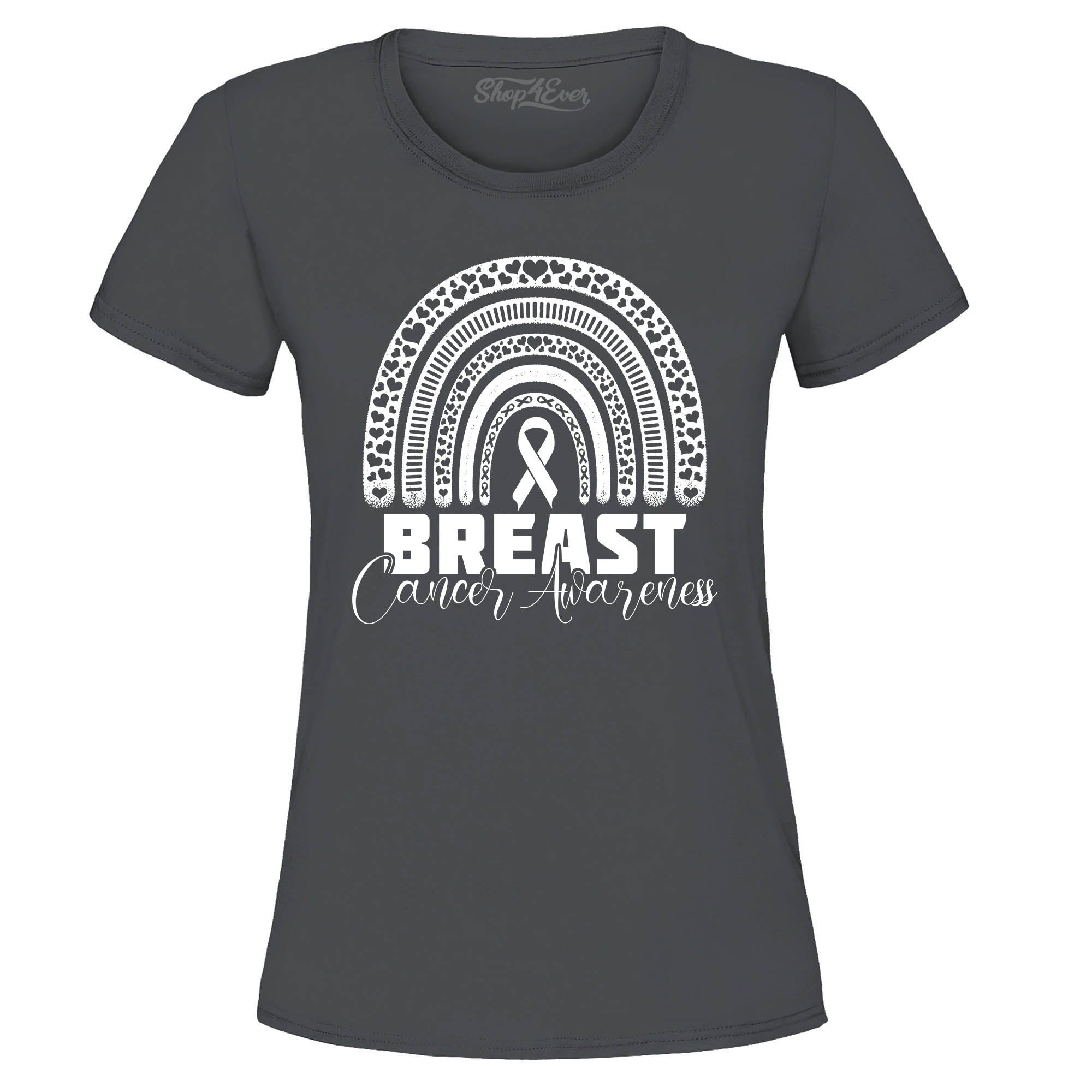 Breast Cancer Awareness Rainbow White Women's T-Shirt