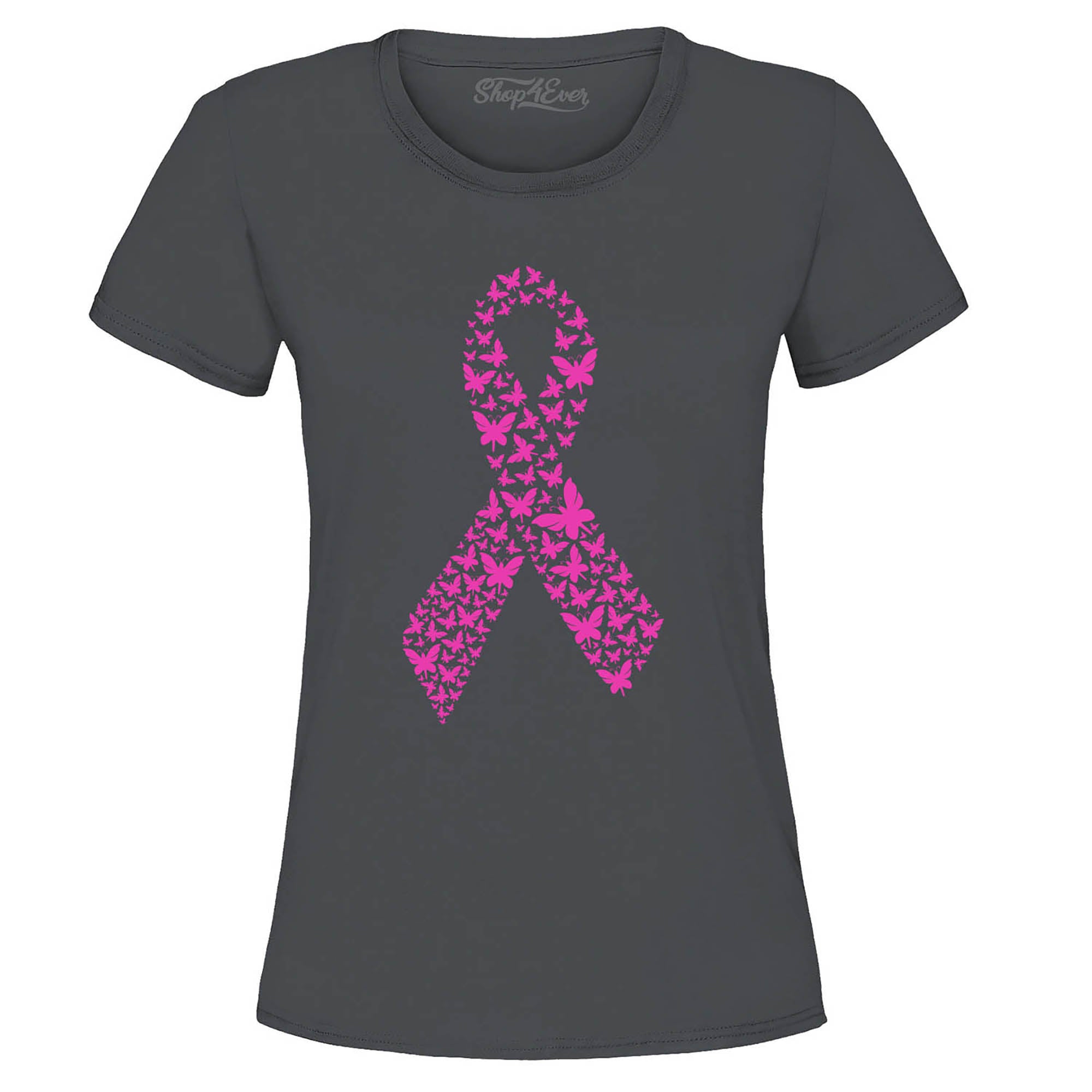 Pink Butterfly Ribbon Breast Cancer Awareness Women's T-Shirt