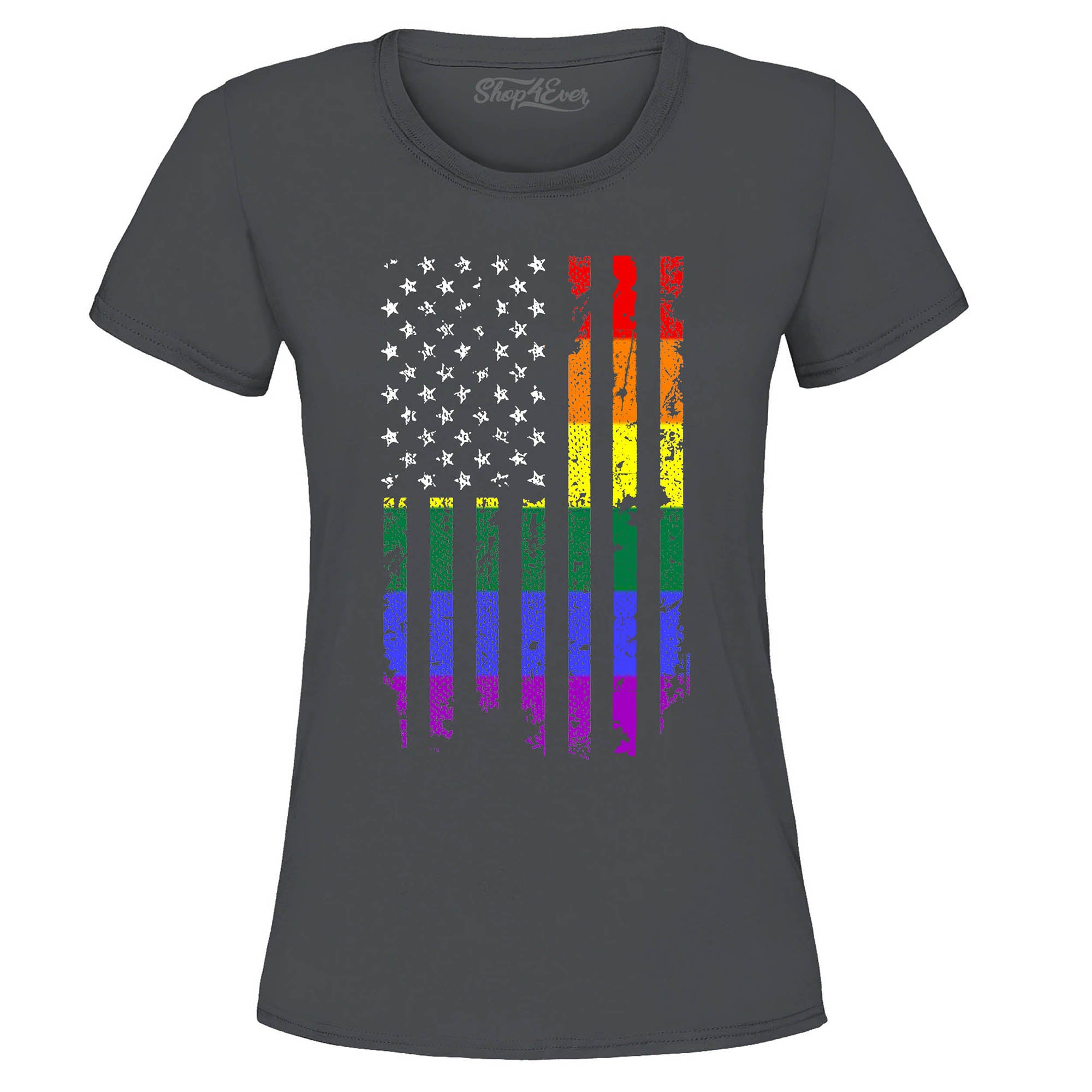 Distressed Rainbow Flag Women's T-Shirt Gay Pride Shirts