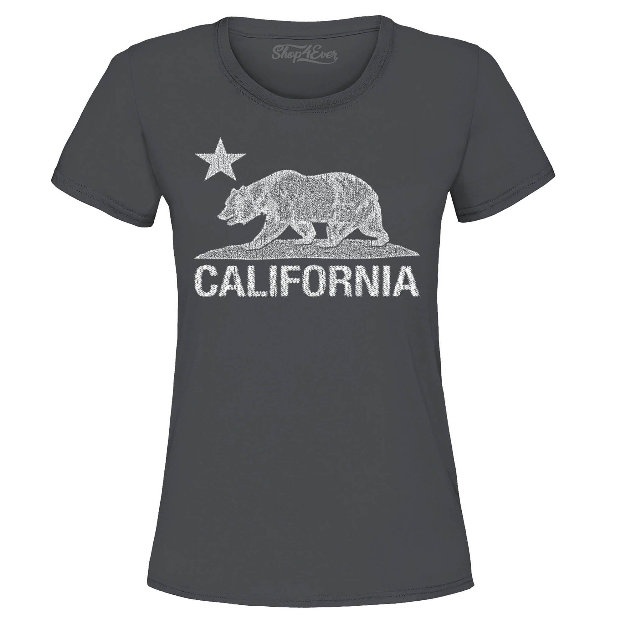 California Distressed White Bear Women's T-Shirt Cali Shirts