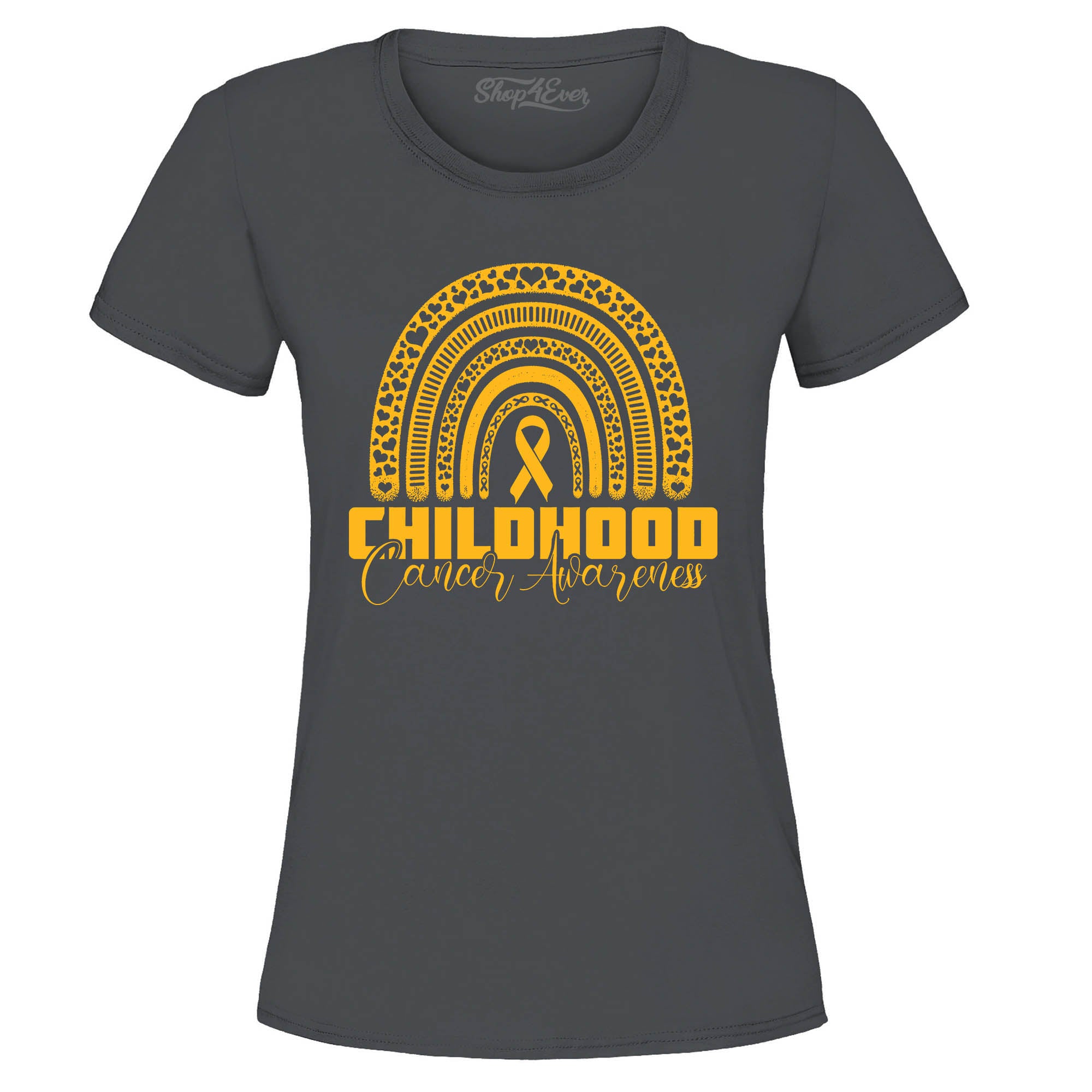 Childhood Cancer Awareness Gold Rainbow Women's T-Shirt