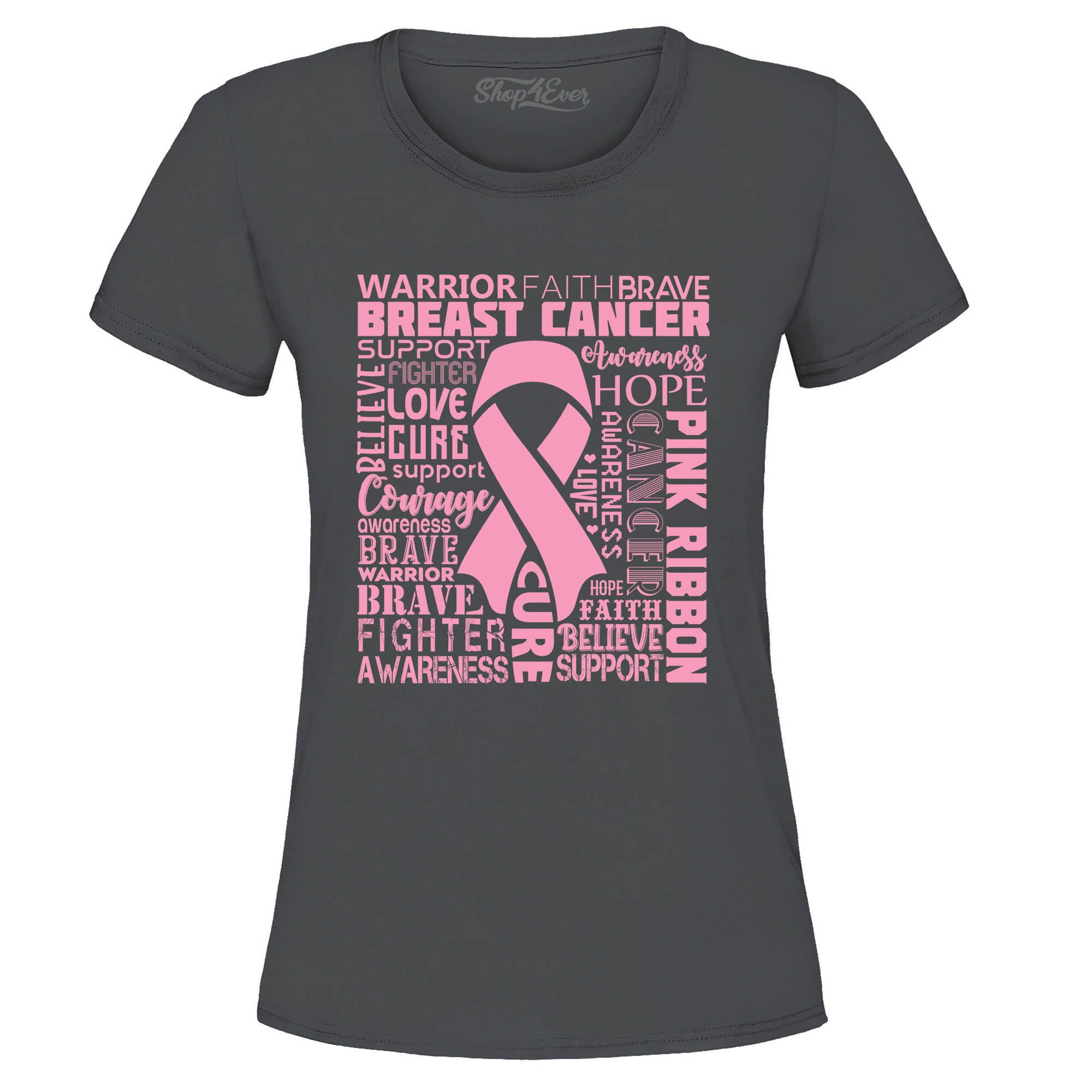 Breast Cancer Awareness Pink Ribbon Word Cloud Women's T-Shirt