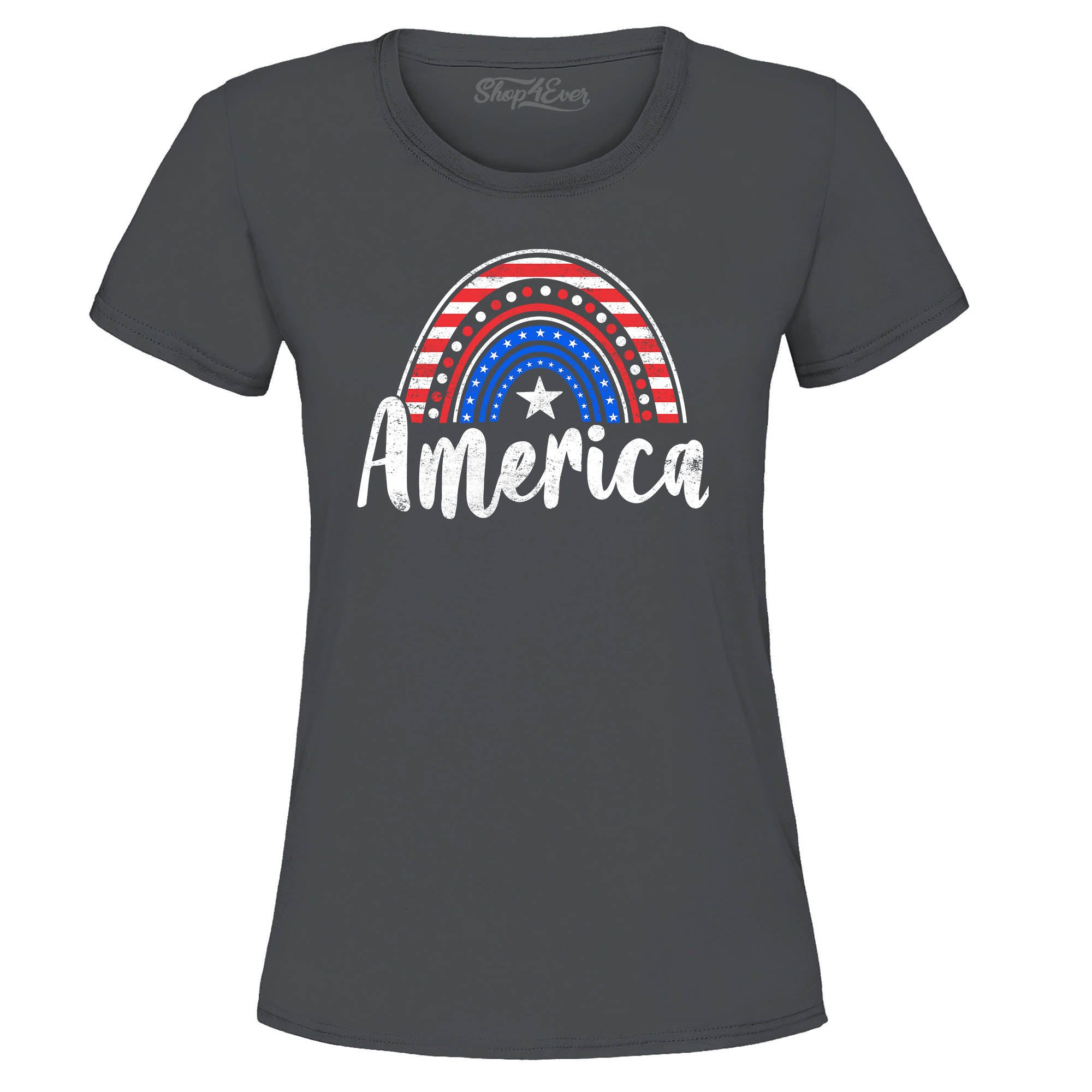 America Patriotic Rainbow 4th of July Women's T-Shirt