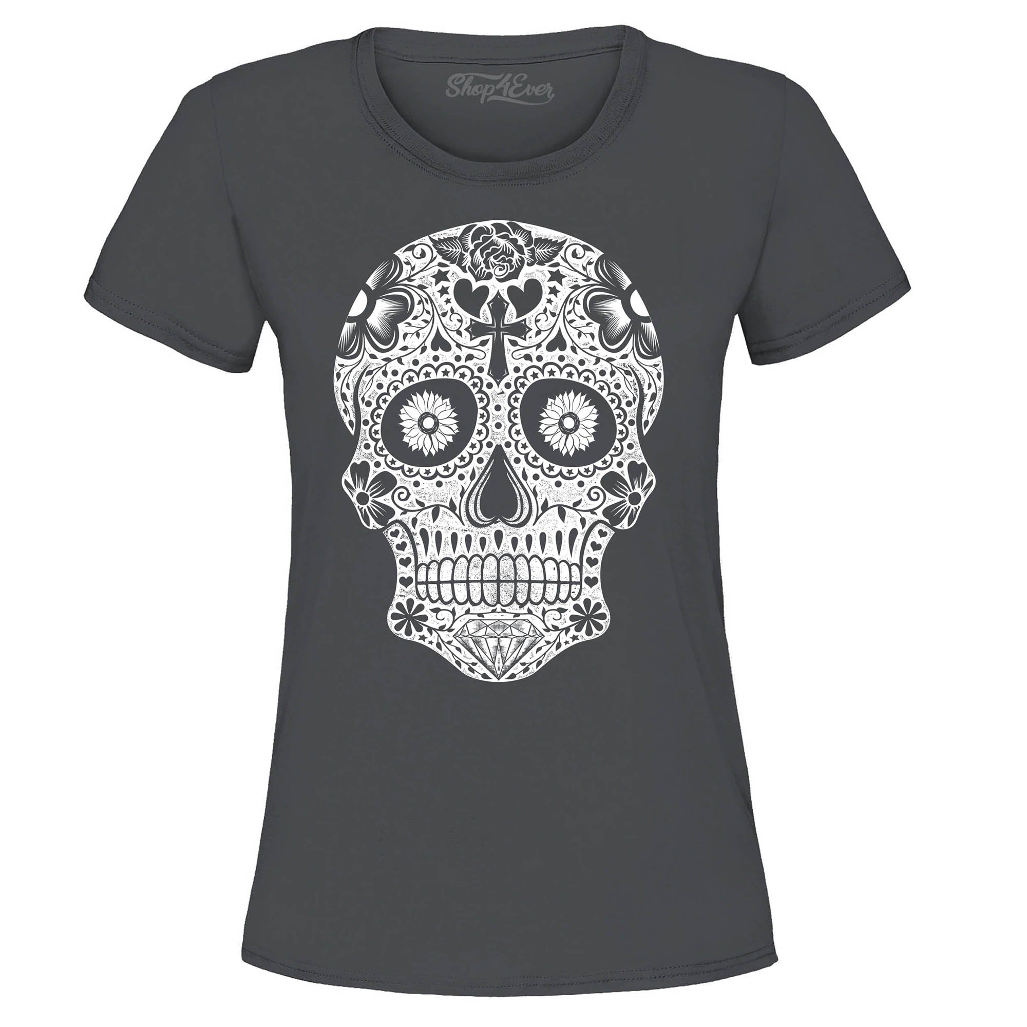 Day of The Dead White Skull Women's T-Shirt