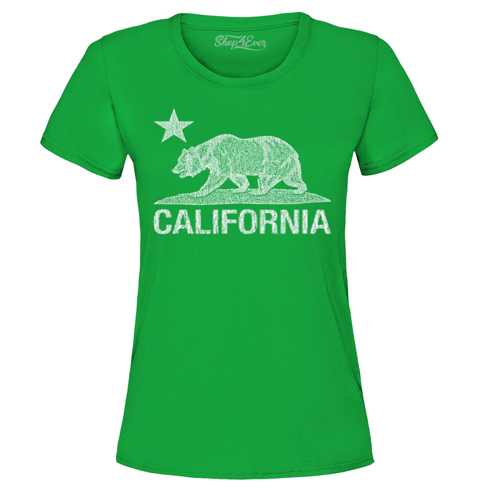 California Distressed White Bear Women's T-Shirt Cali Shirts