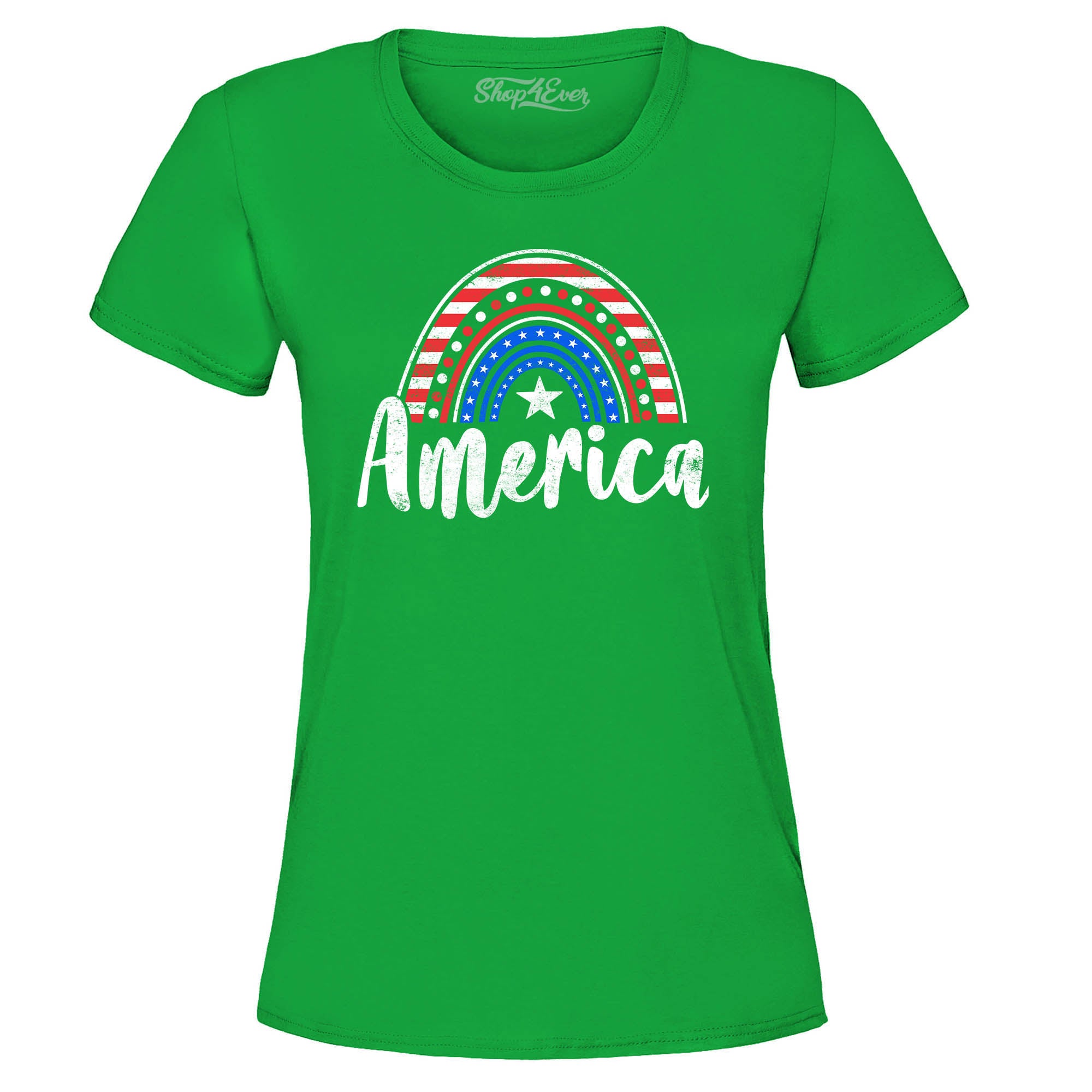 America Patriotic Rainbow 4th of July Women's T-Shirt