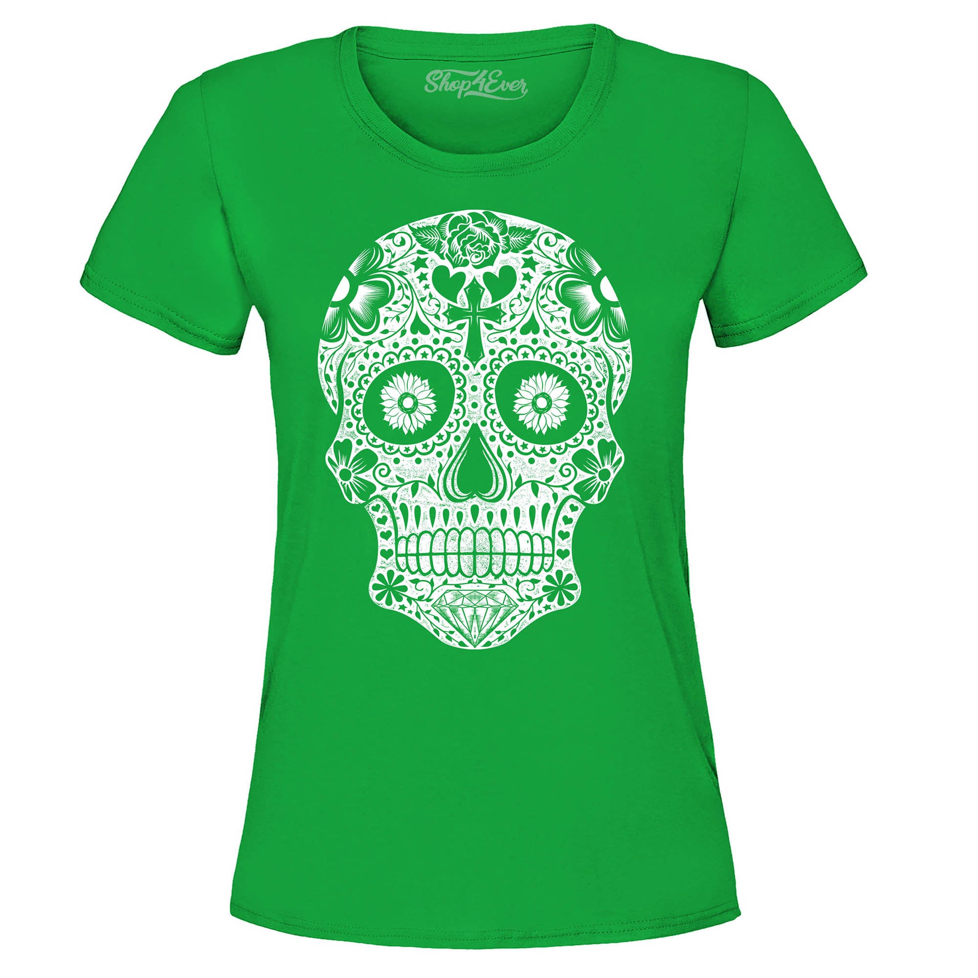 Day of The Dead White Skull Women's T-Shirt