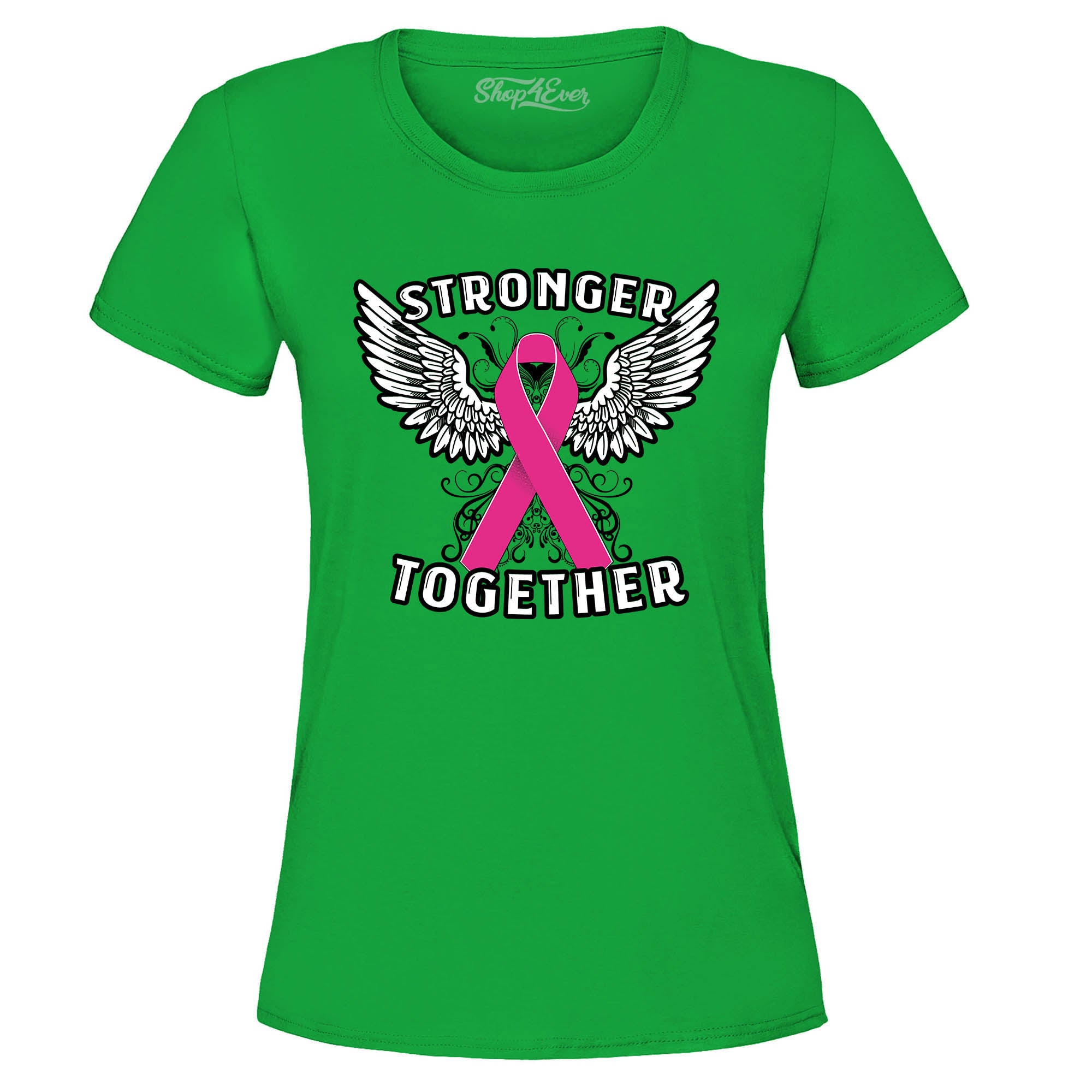 Stronger Together Breast Cancer Ribbon Women's T-Shirt Support Awareness Tee